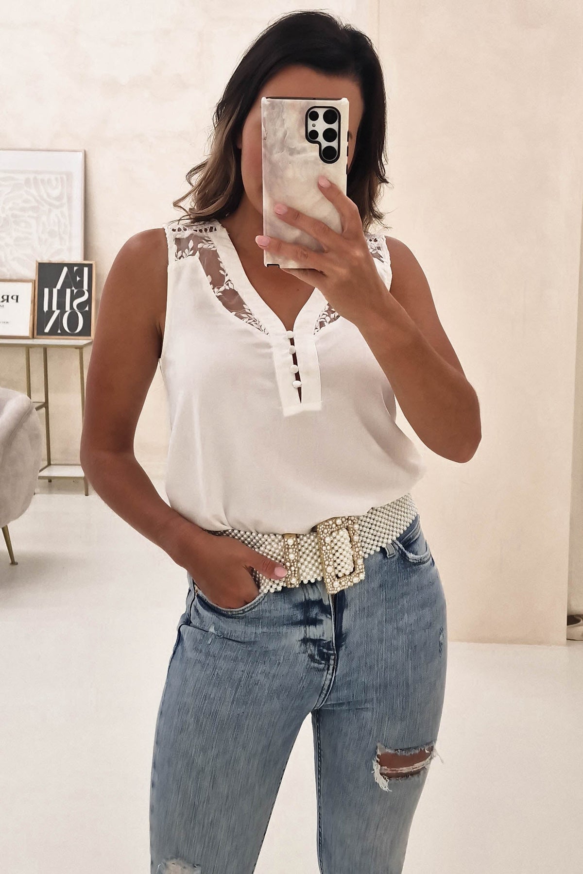 Hermie Lace Blouse | Ivory-Oh Hello Clothing