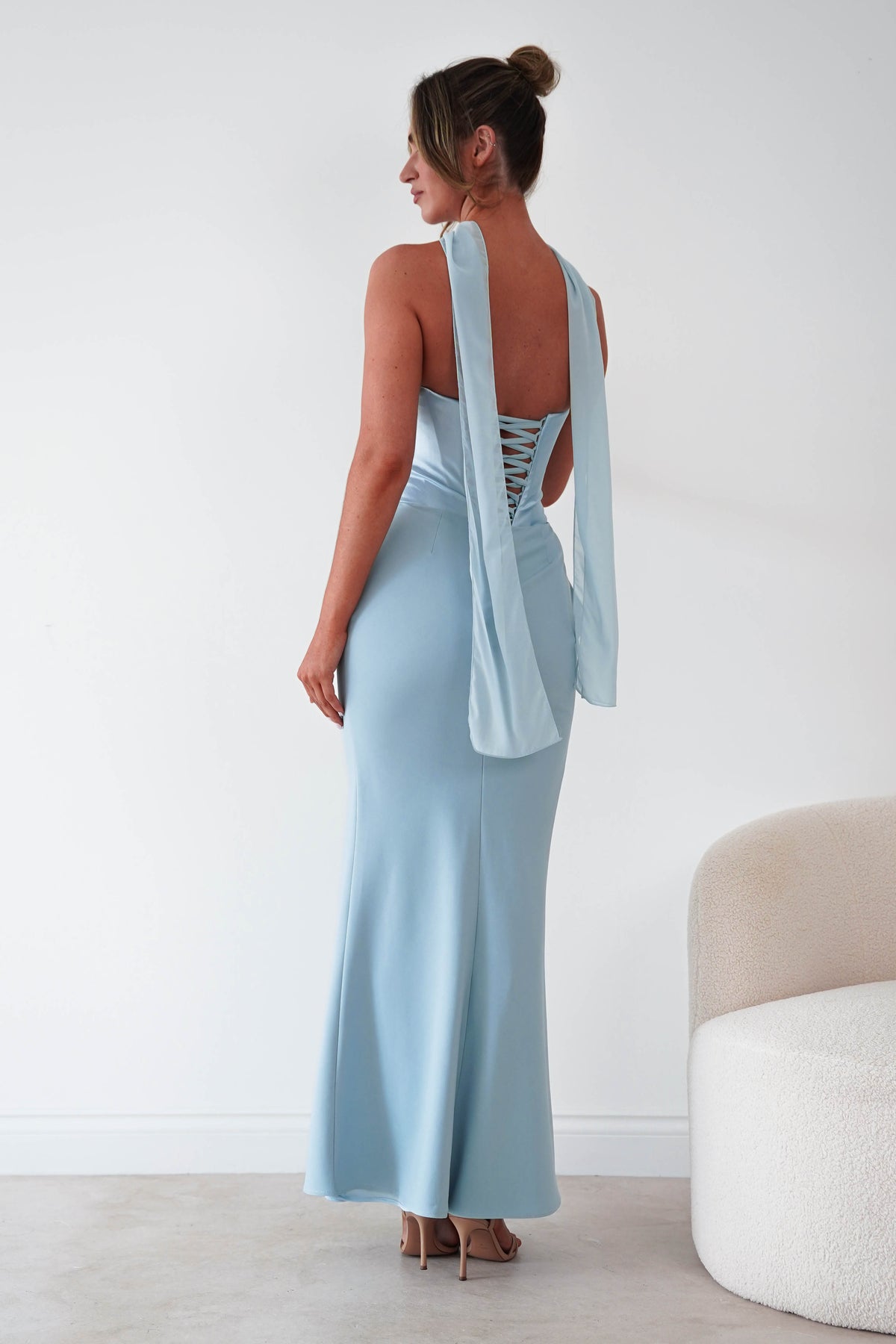 Kailani Strapless Ruched Maxi Dress | Blue-Oh Hello Clothing
