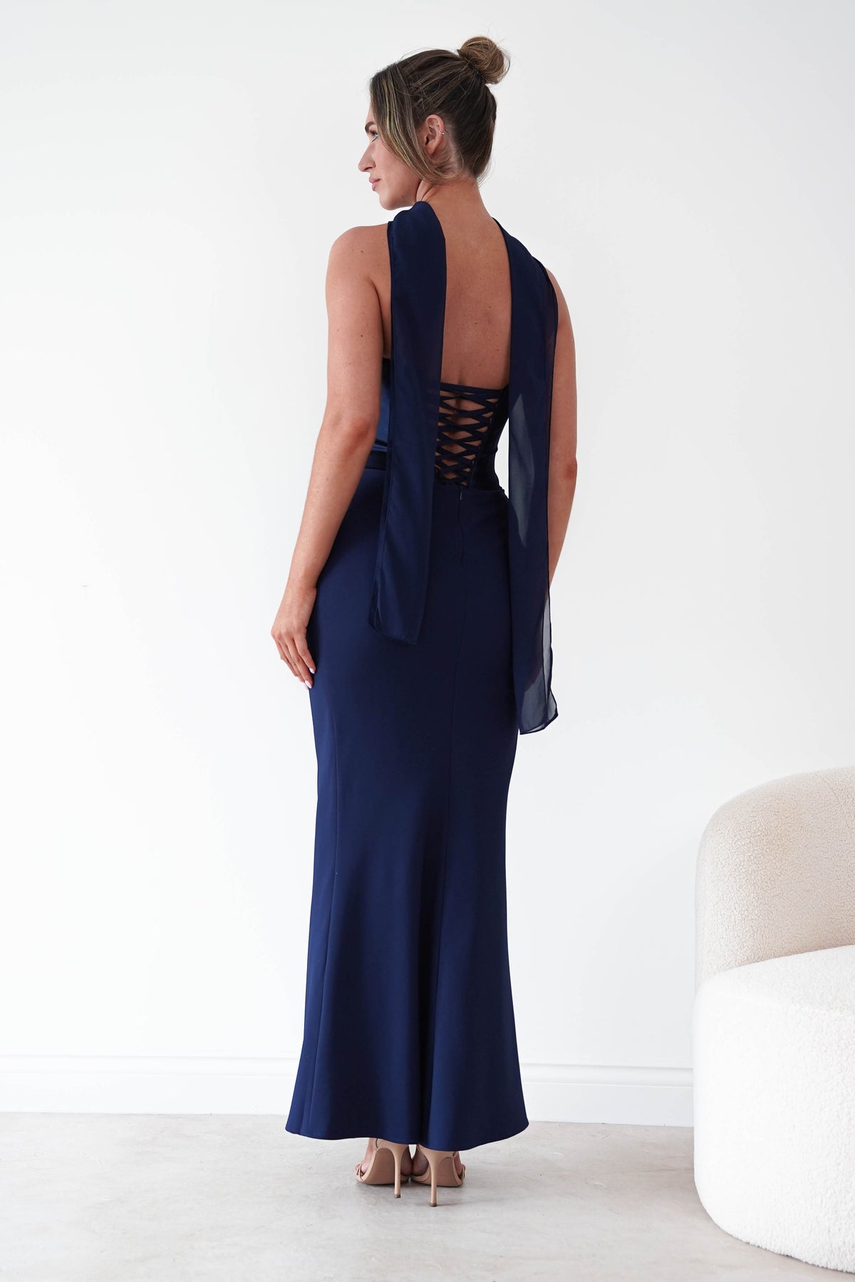 Kailani Strapless Ruched Maxi Dress | Navy-Oh Hello Clothing