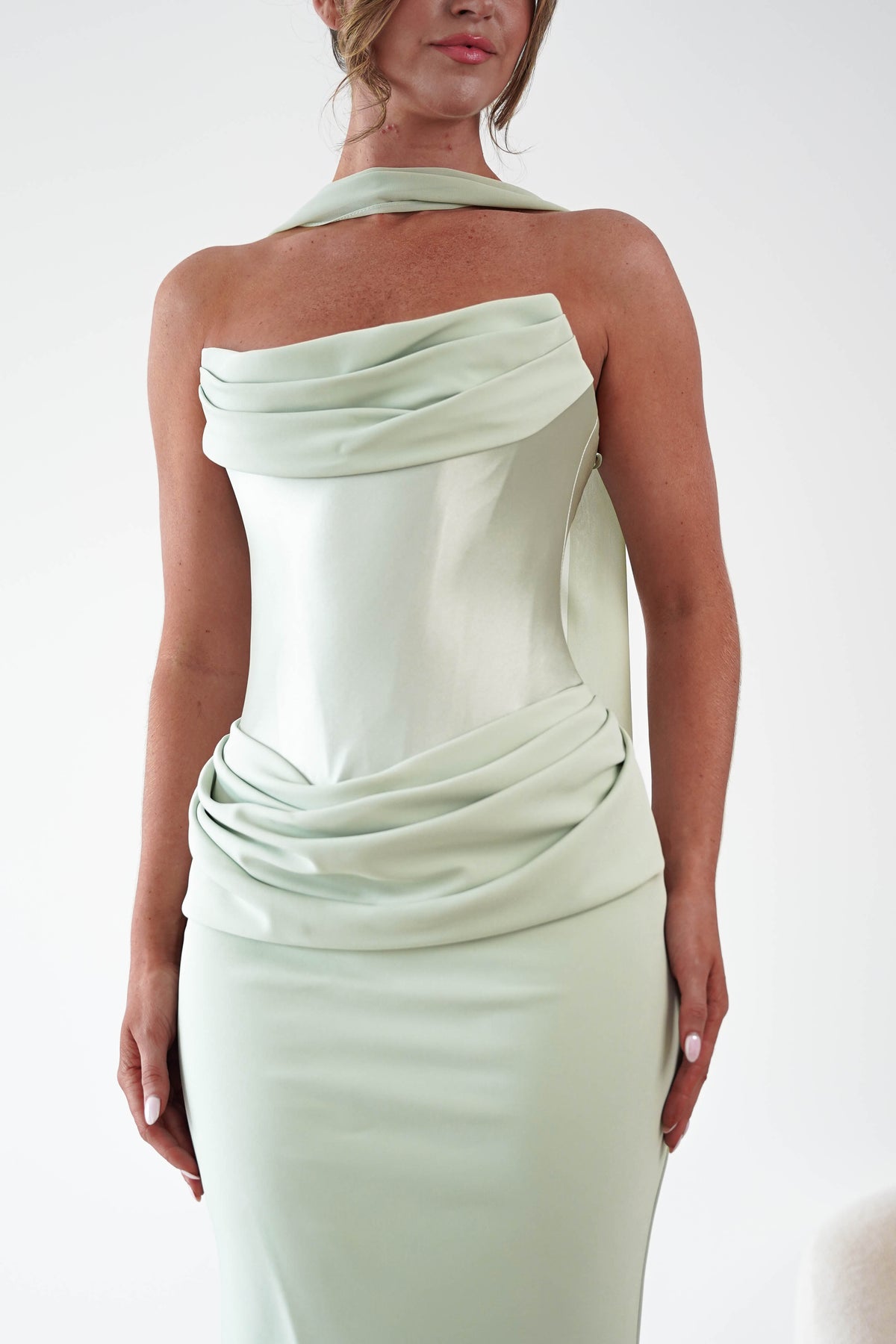 Kailani Strapless Ruched Maxi Dress | Sage-Oh Hello Clothing