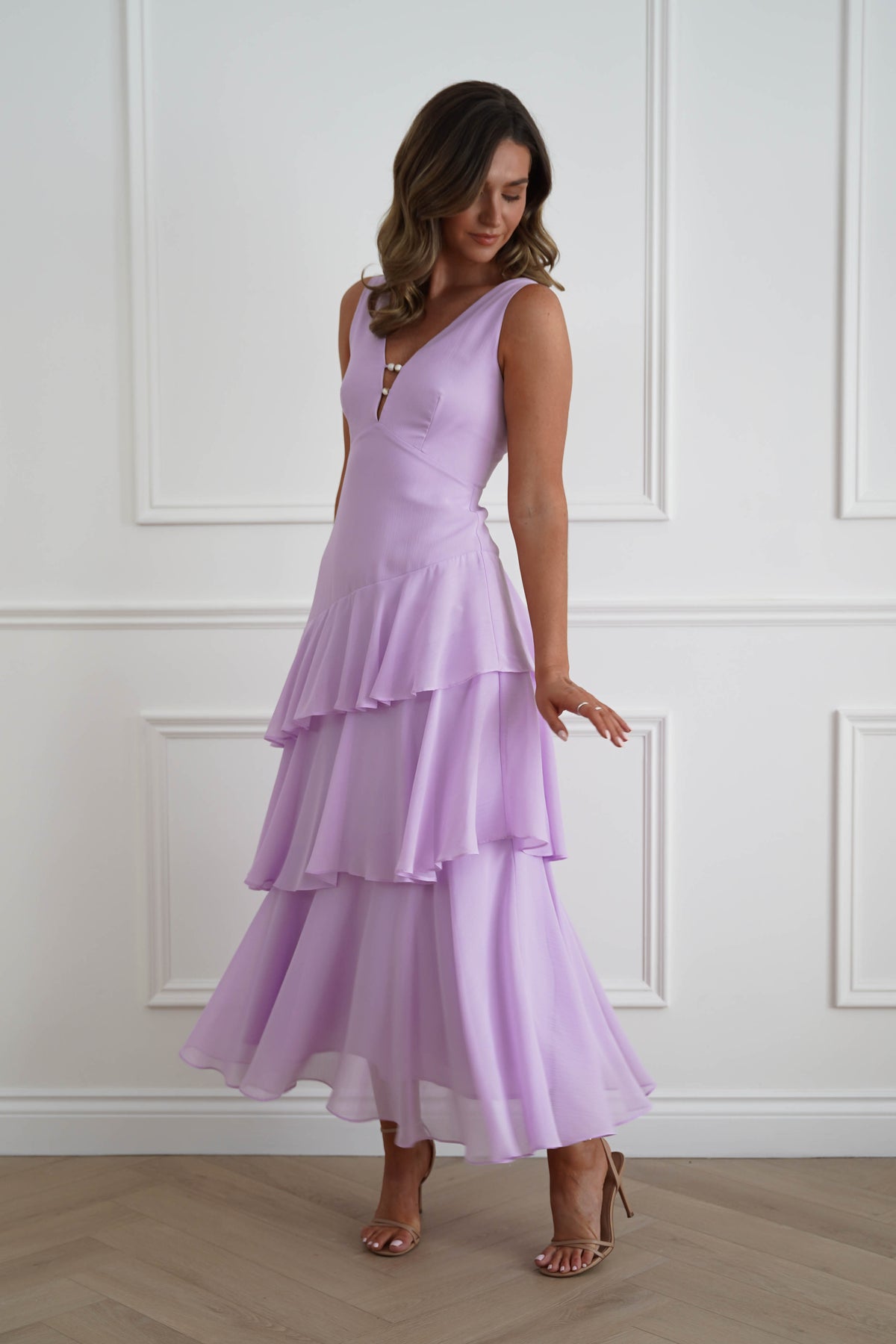 Karey Tiered Maxi Dress | Lilac-Oh Hello Clothing