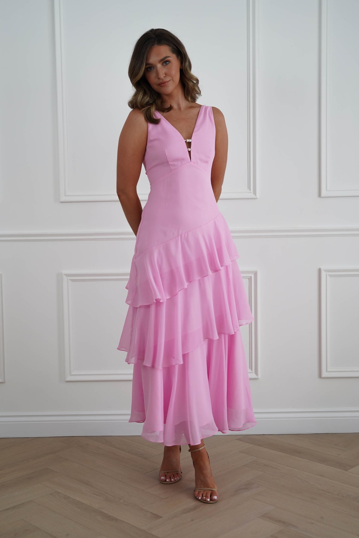 Karey Tiered Maxi Dress | Pink-Oh Hello Clothing