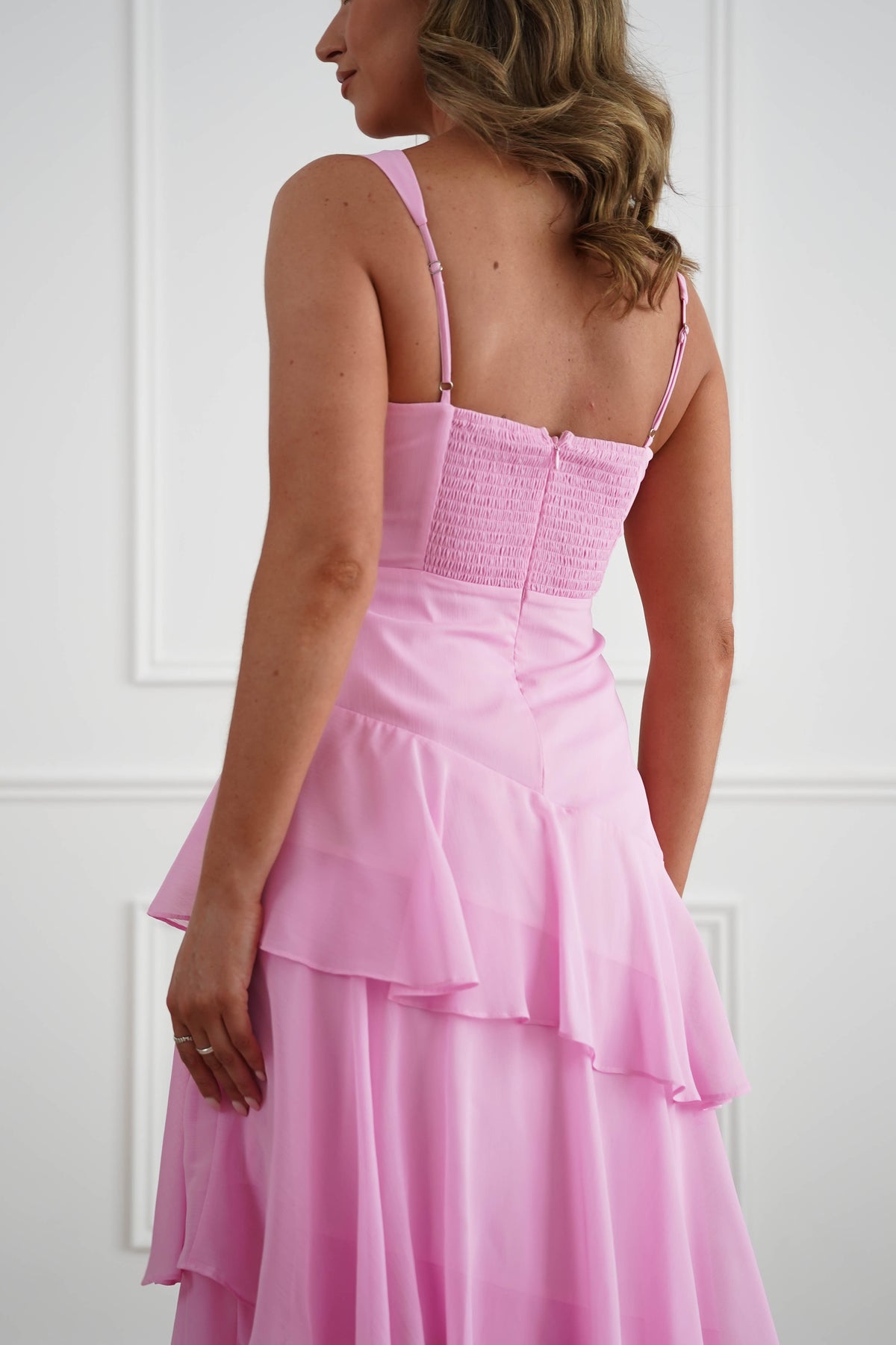 Karey Tiered Maxi Dress | Pink-Oh Hello Clothing