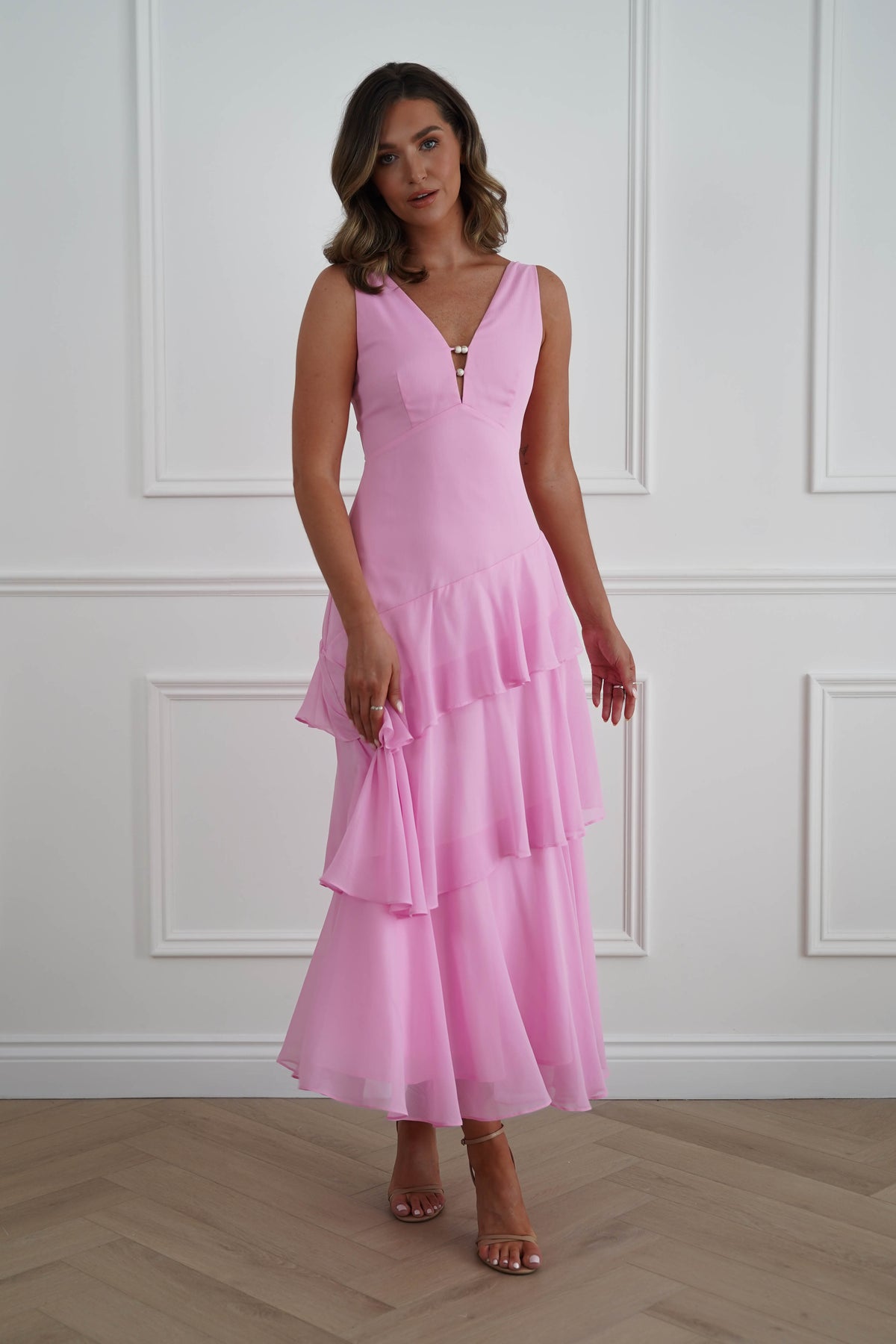 Karey Tiered Maxi Dress | Pink-Oh Hello Clothing