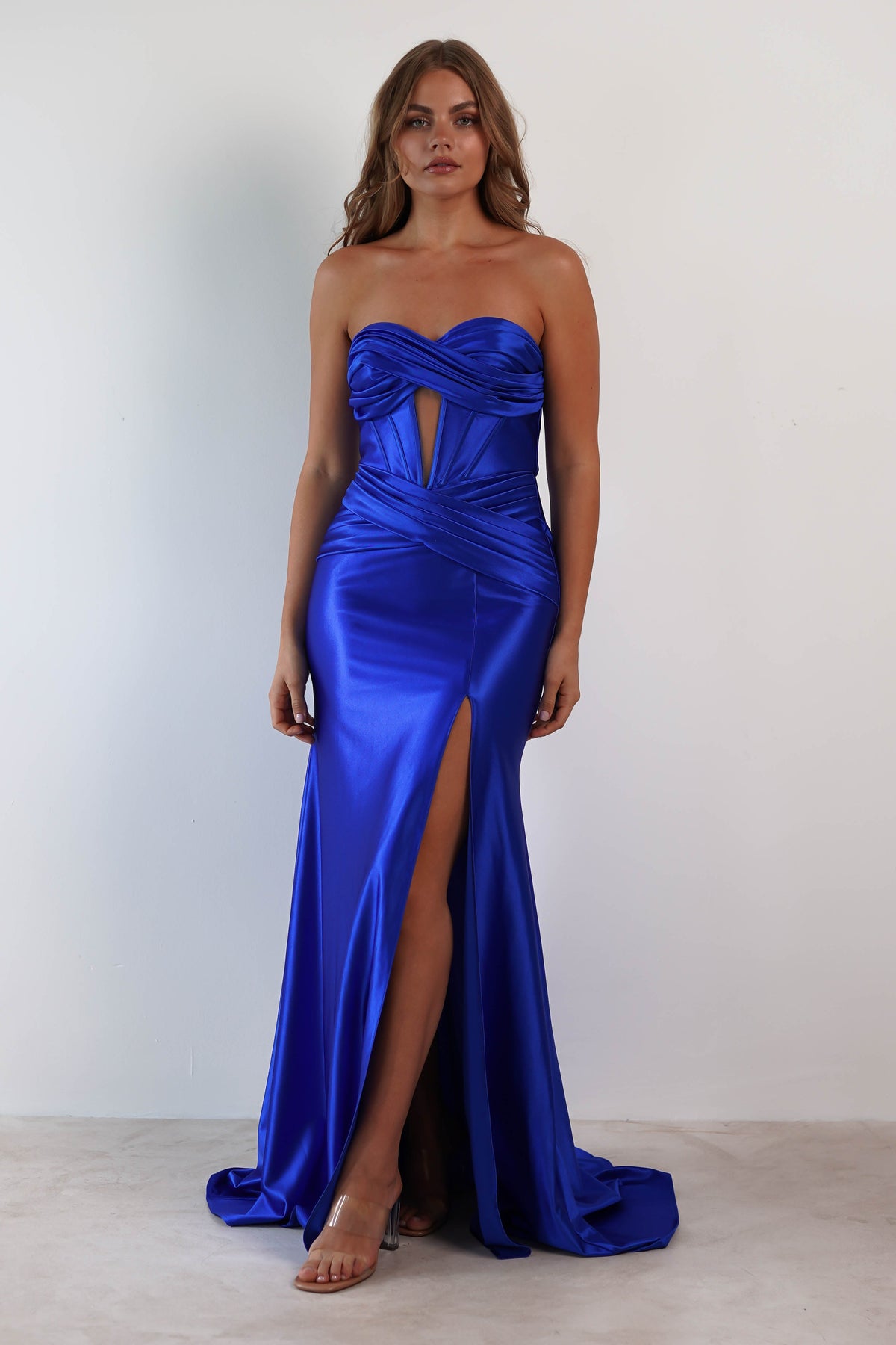 Karra Bodycon Strapless Gown | Royal Blue-Oh Hello Clothing