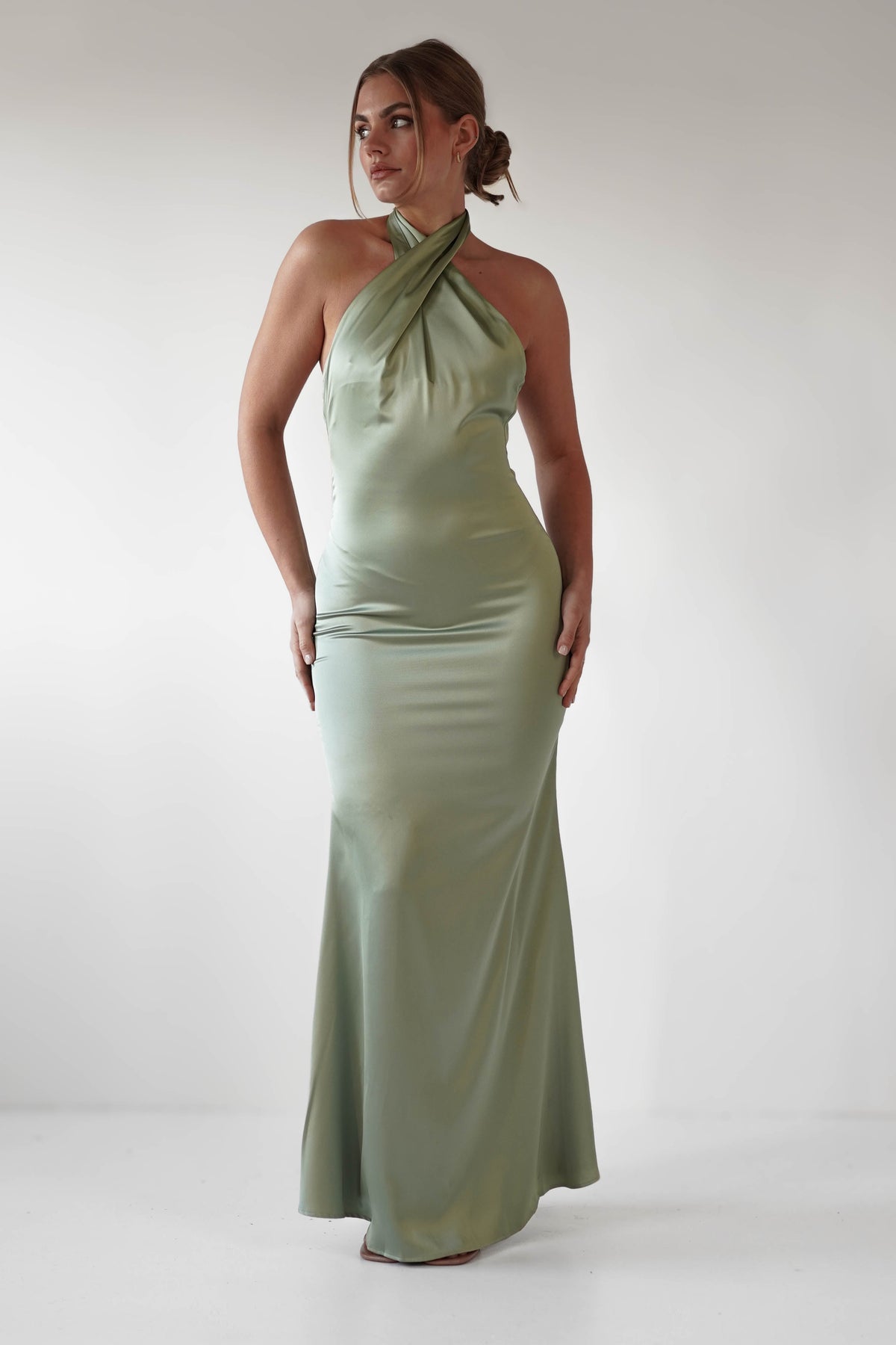 Kartia Halterneck Maxi Gown | Sage-Oh Hello Clothing