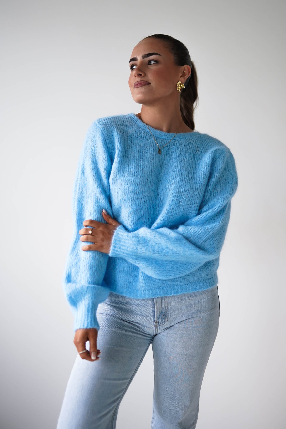 Larson Two Way Twist Knit Jumper | Blue-Oh Hello Clothing