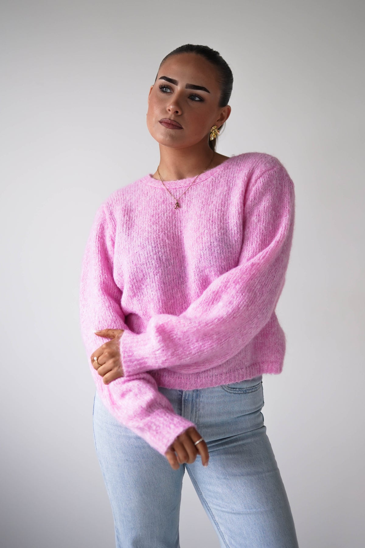 Larson Two Way Twist Knit Jumper | Pink-Oh Hello Clothing