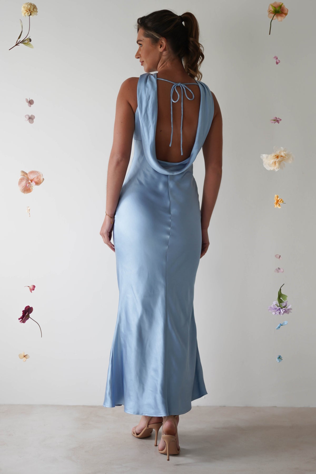 Lauryn Halter Neck Maxi Dress | Light Blue-Oh Hello Clothing