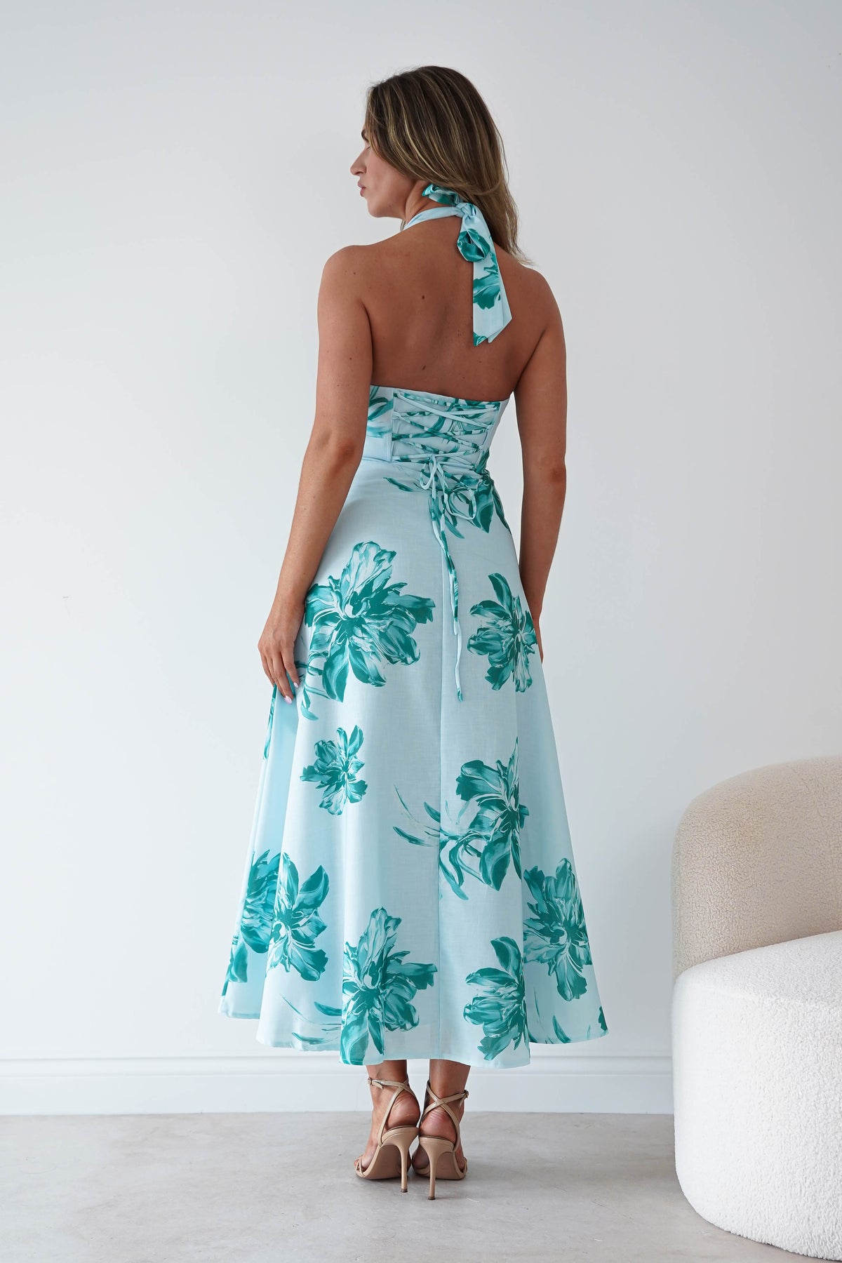 Lea Floral Halterneck Maxi Dress | Mint-Oh Hello Clothing