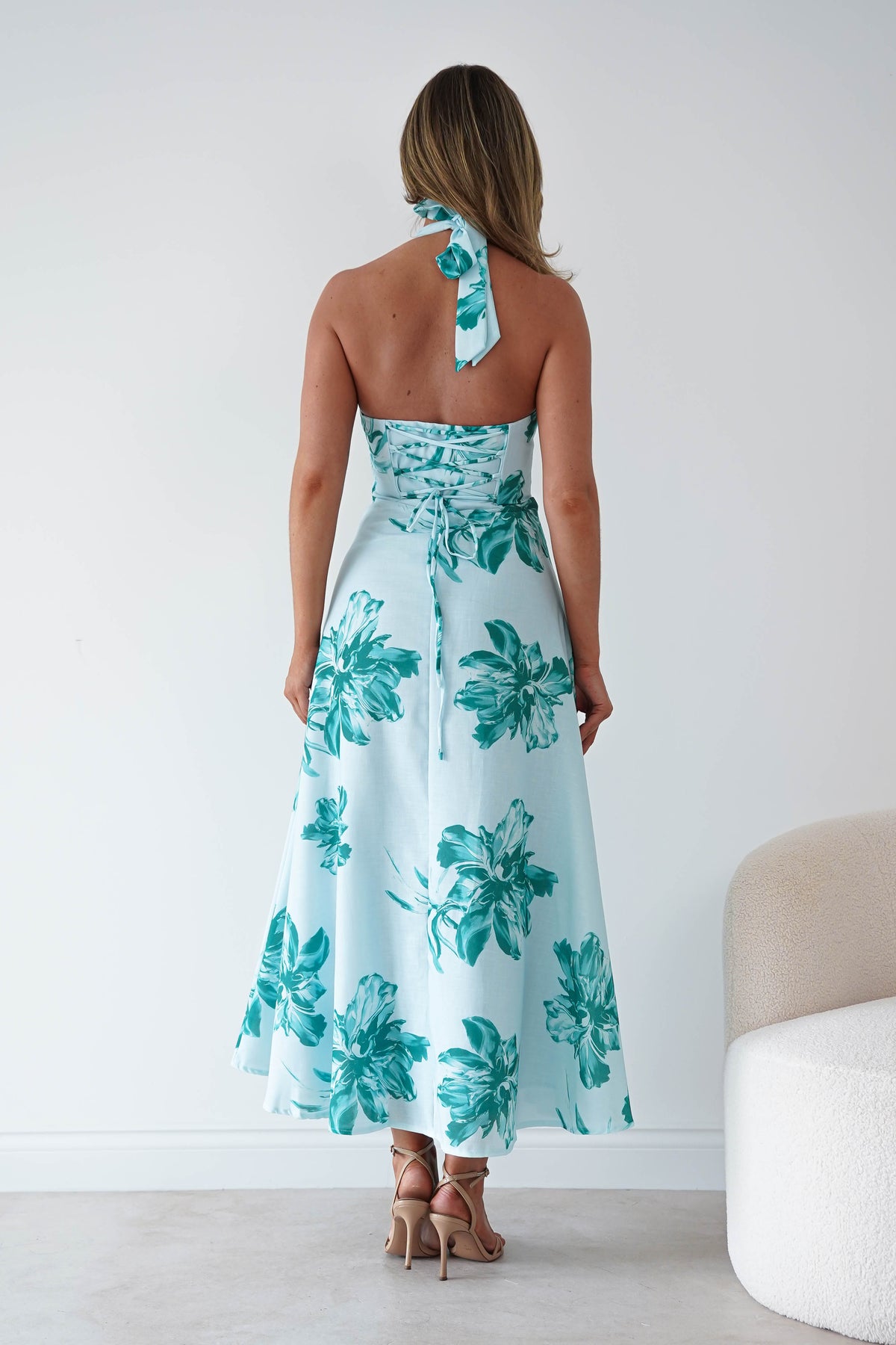 Lea Floral Halterneck Maxi Dress | Mint-Oh Hello Clothing