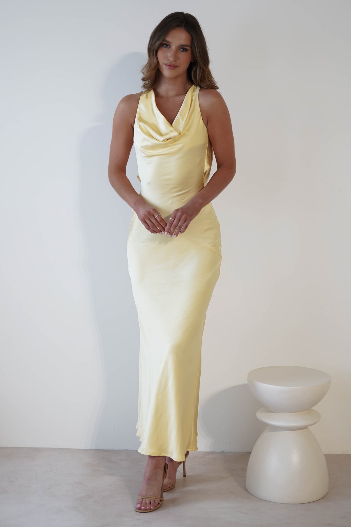 Leah Cowl Neckline Maxi Dress | Yellow-Oh Hello Clothing