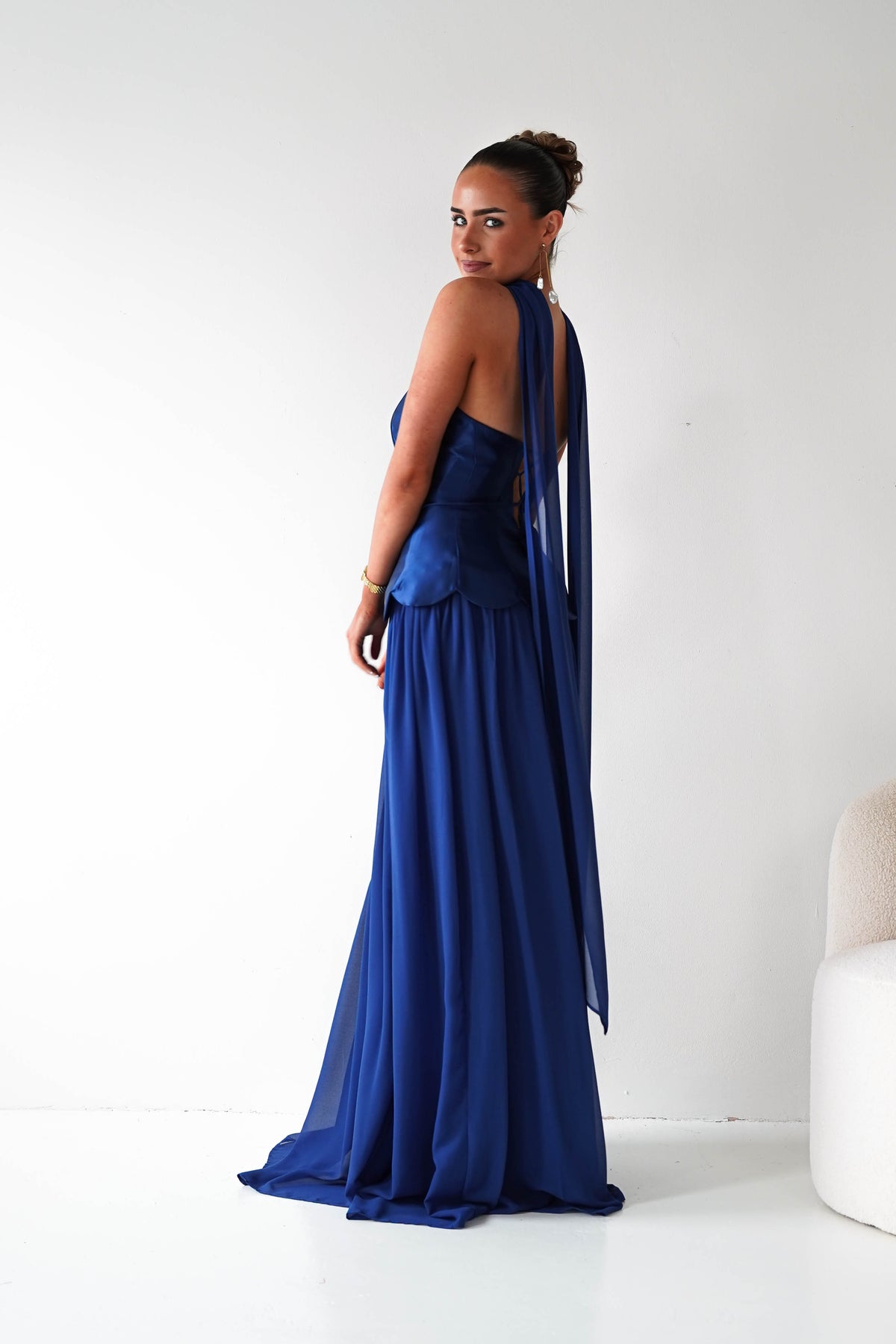 Leonora Strapless Corset Maxi Dress | Navy-Oh Hello Clothing