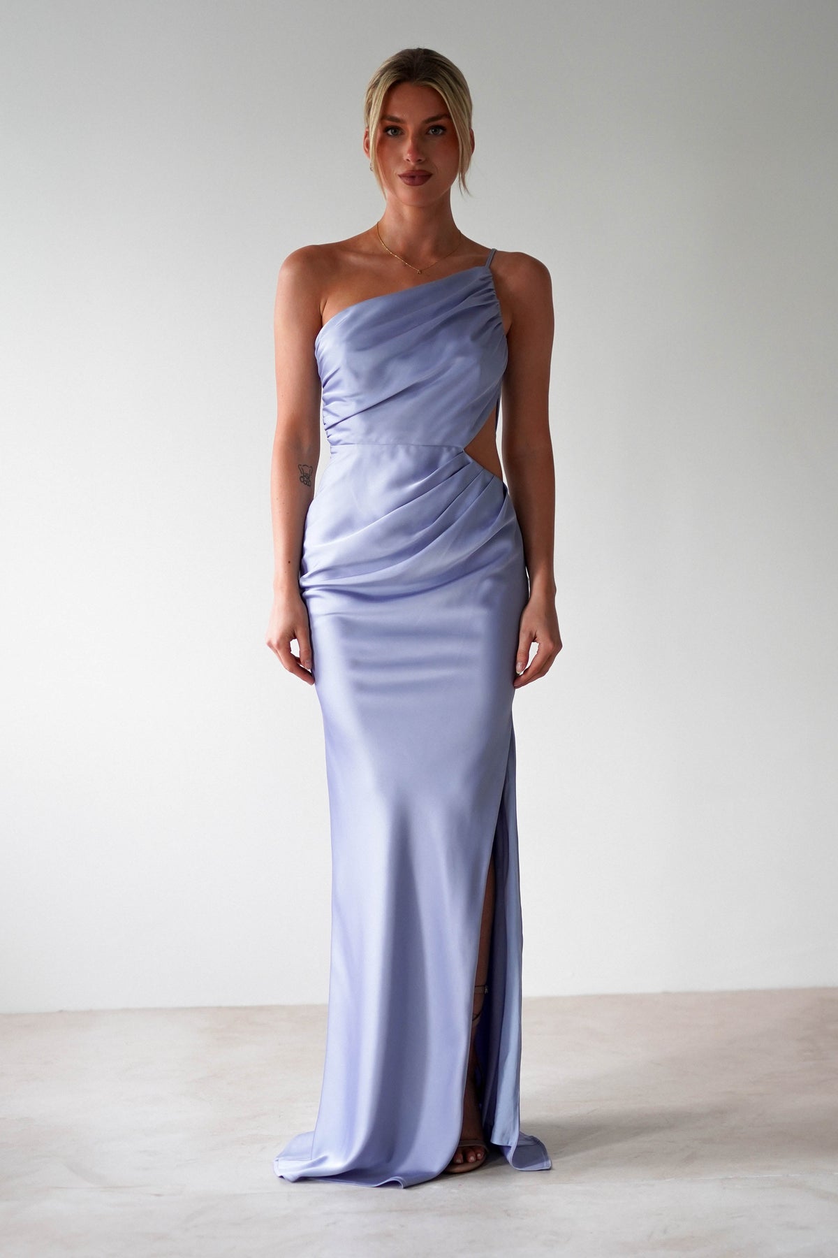 Lyra Soft Matte Satin Maxi Dress | Periwinkle Blue-Oh Hello Clothing