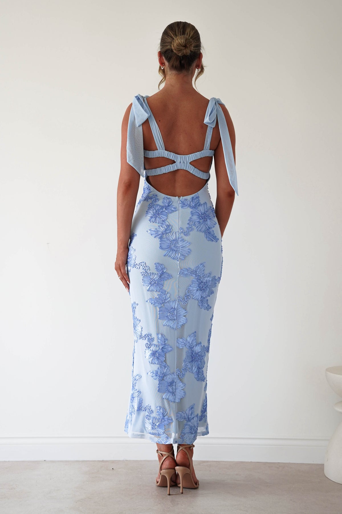 Mahalia Floral Appliqué Maxi Dress | Blue-Oh Hello Clothing