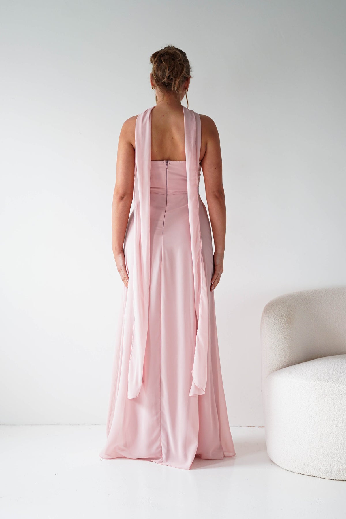Marcel Strapless Chiffon Maxi Dress | Pink-Oh Hello Clothing