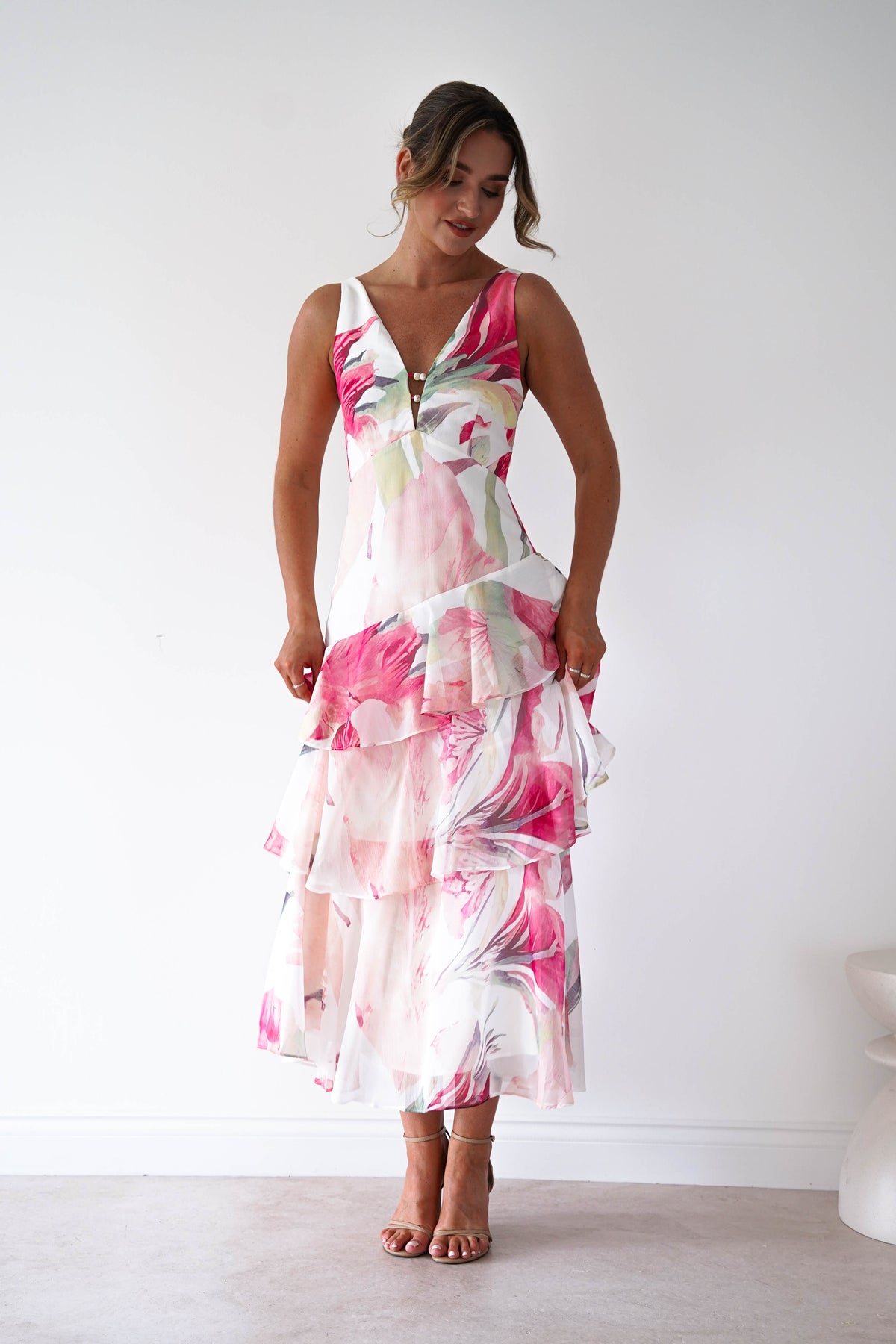 Marisol Floral Print Tiered Maxi Dress | Mixed Print-Oh Hello Clothing