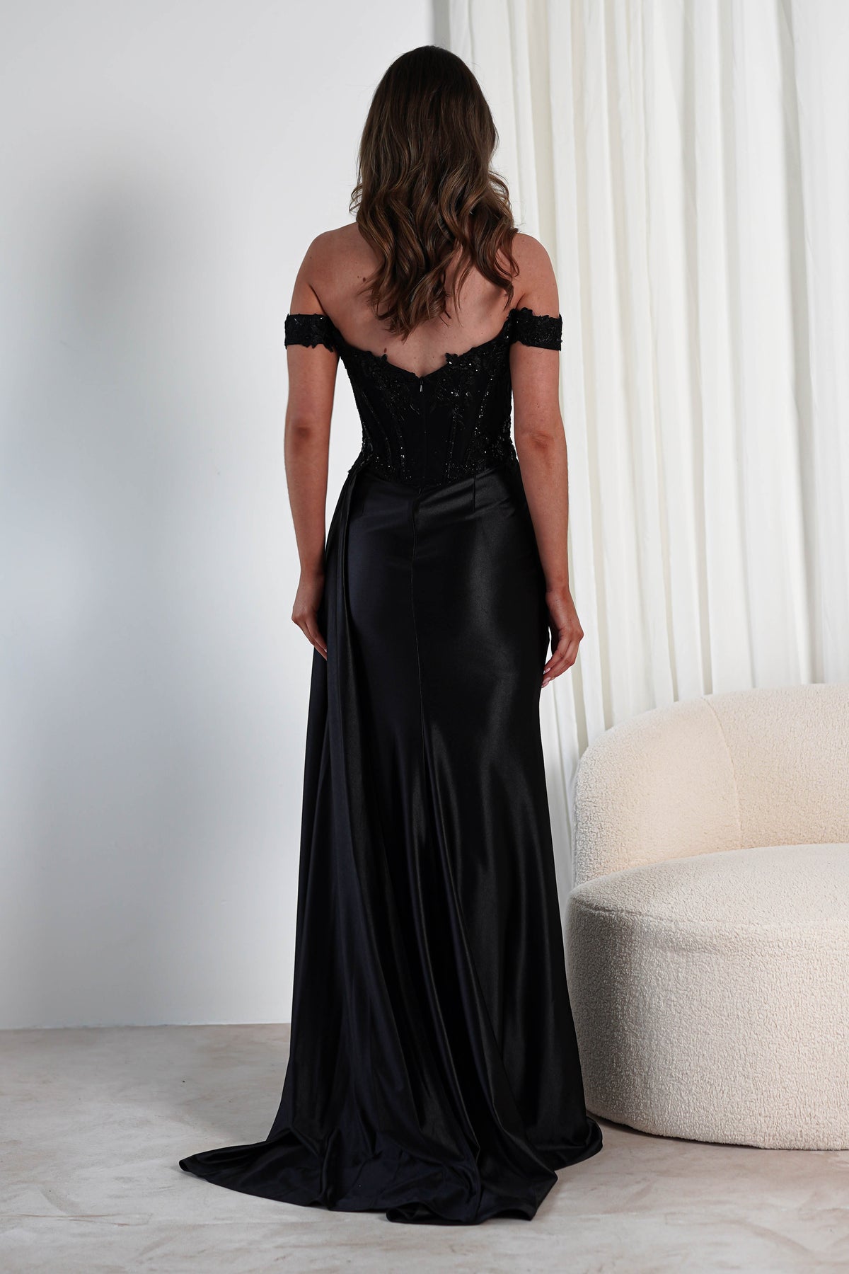 Marsela Lace Bodice Gown | Black-Oh Hello Clothing