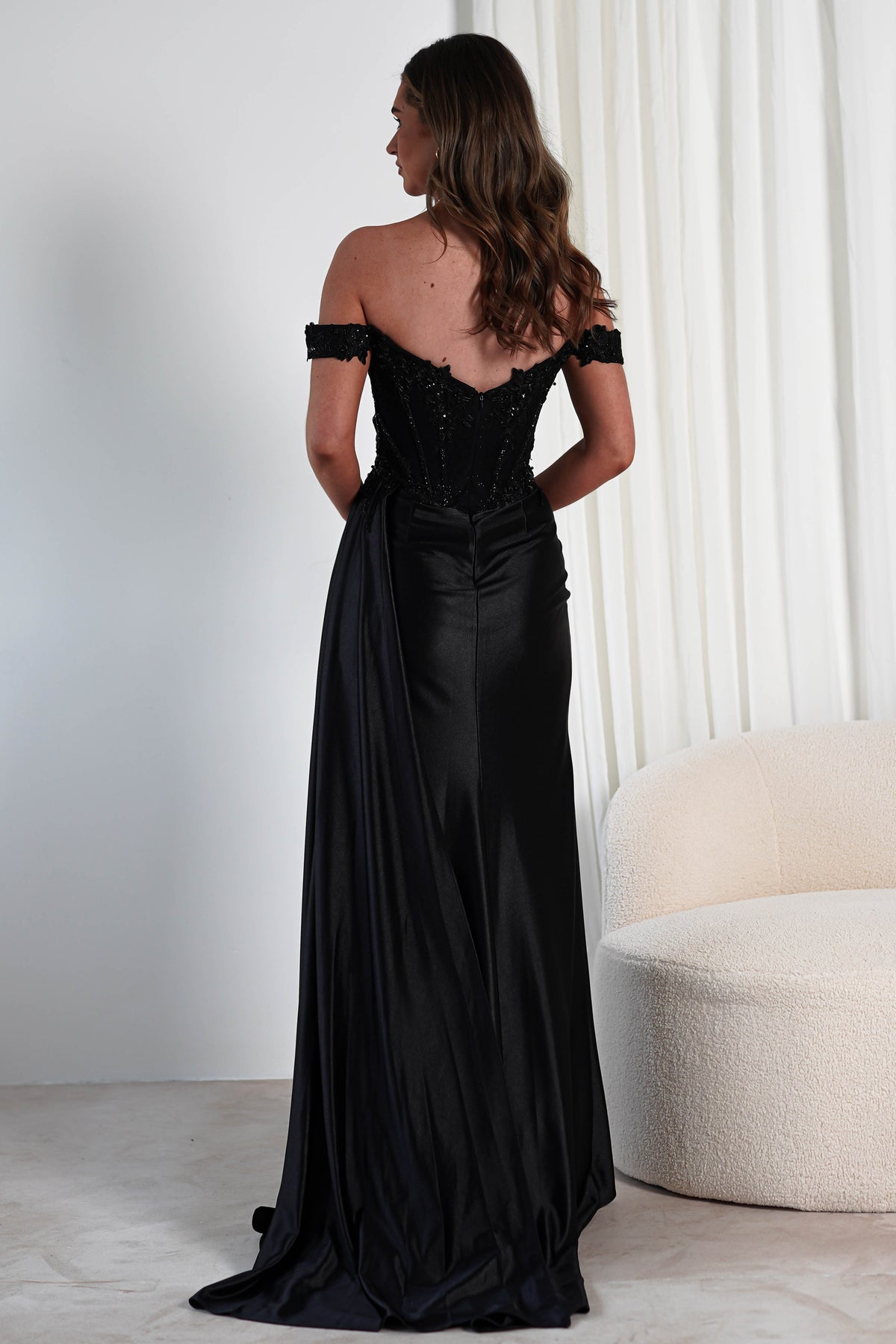 Marsela Lace Bodice Gown | Black-Oh Hello Clothing