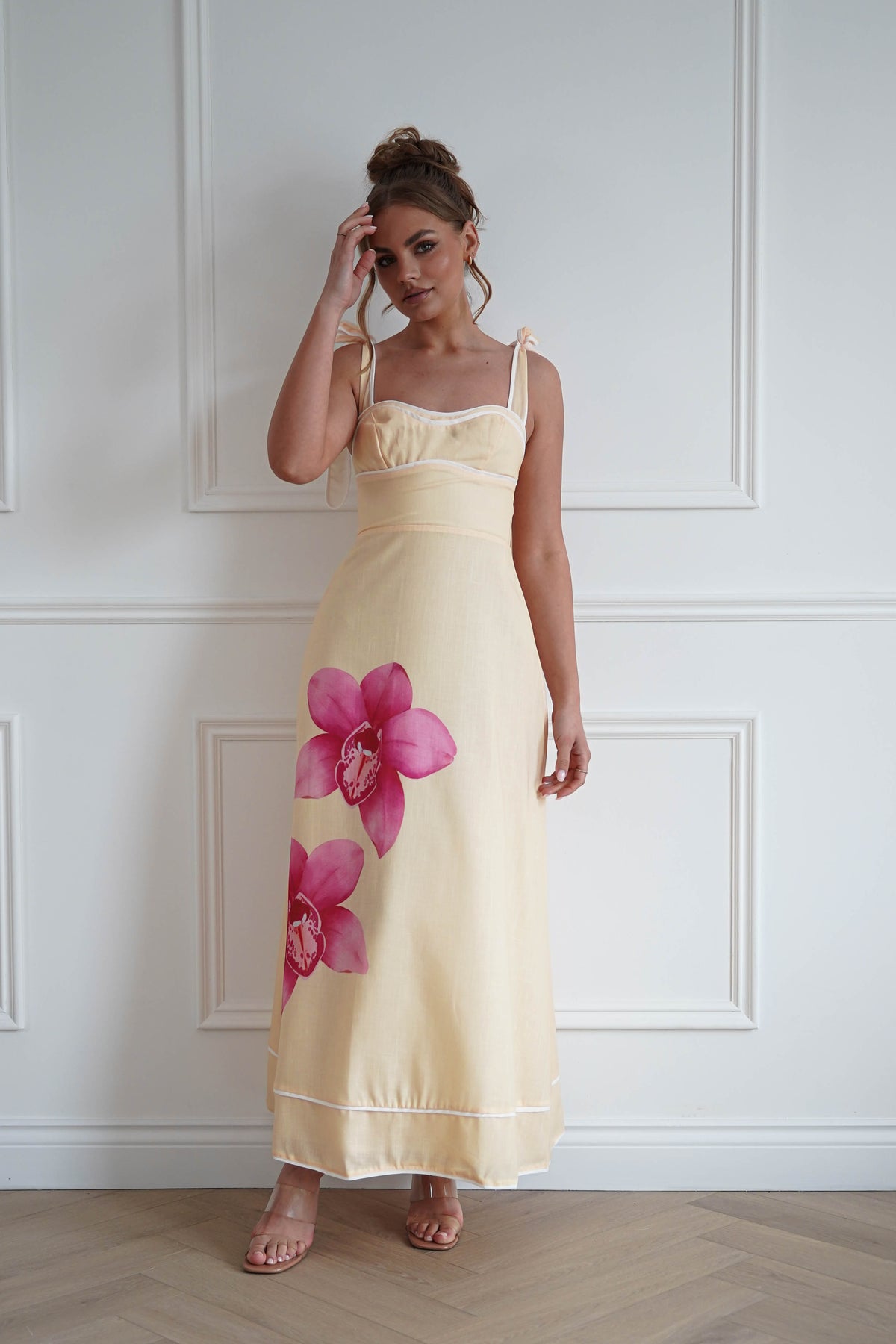 Maui Floral Sweetheart Maxi Dress | Yellow-Oh Hello Clothing