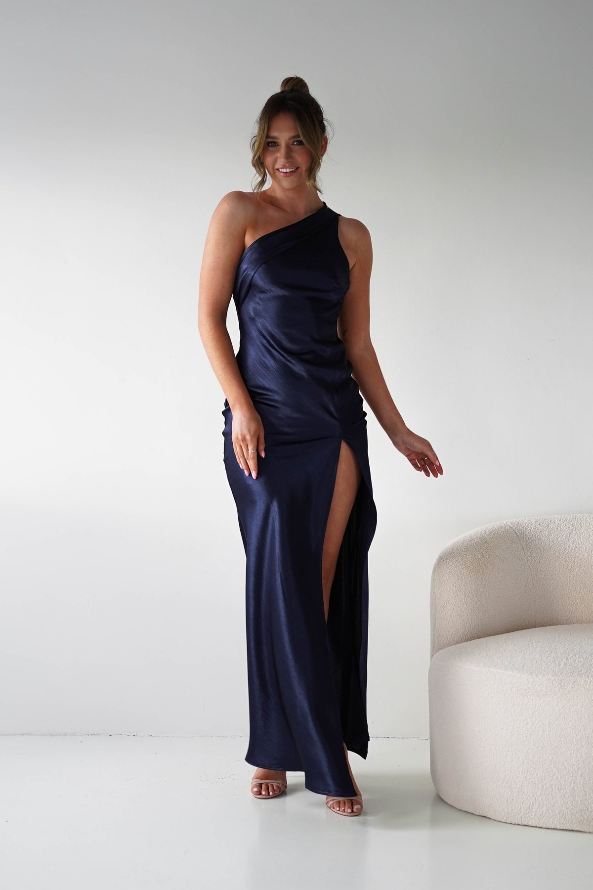 Meteora Soft Satin Maxi Dress | Navy-Oh Hello Clothing