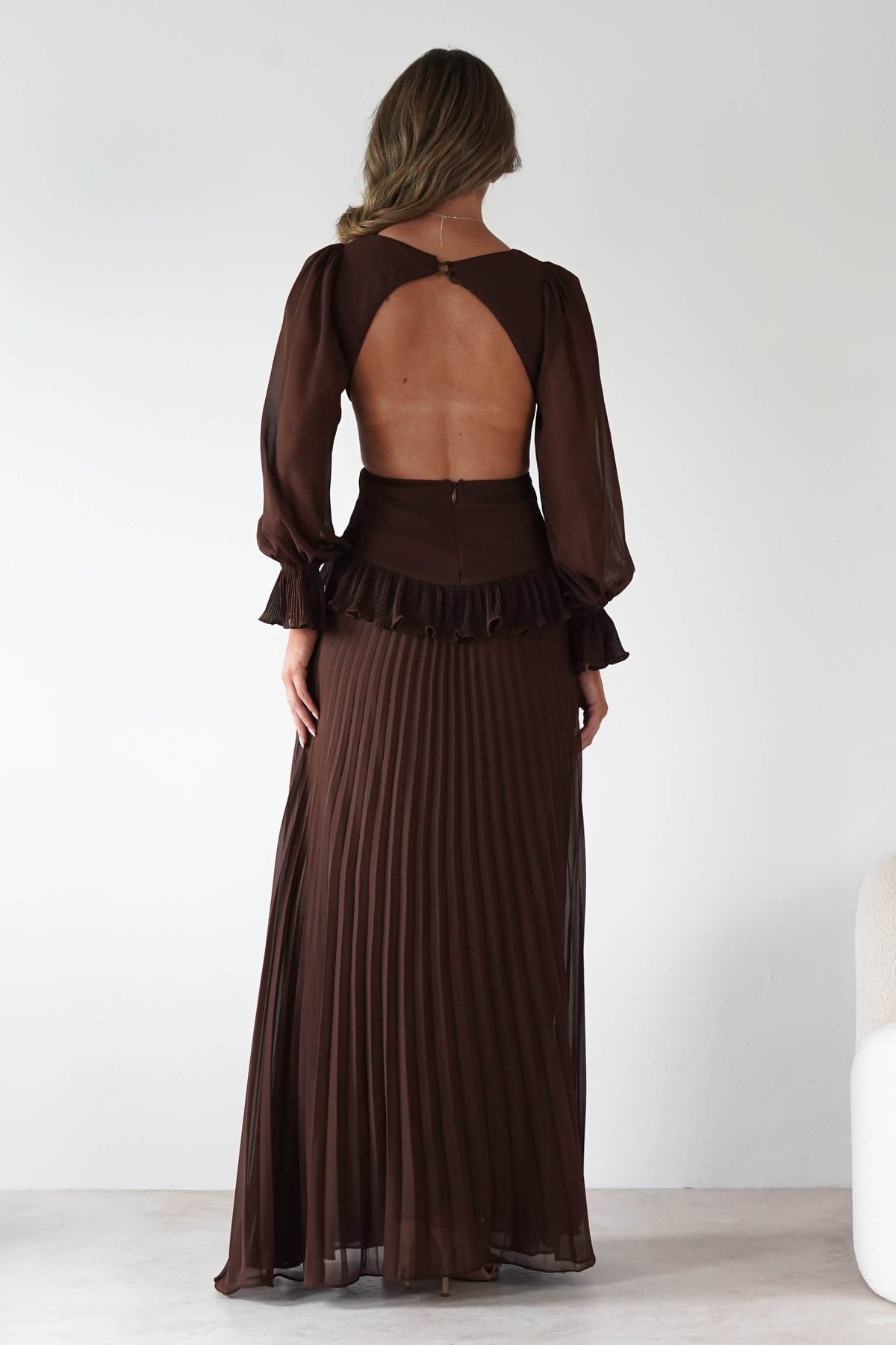 Middleton Pleated Maxi Dress | Brown-Oh Hello Clothing