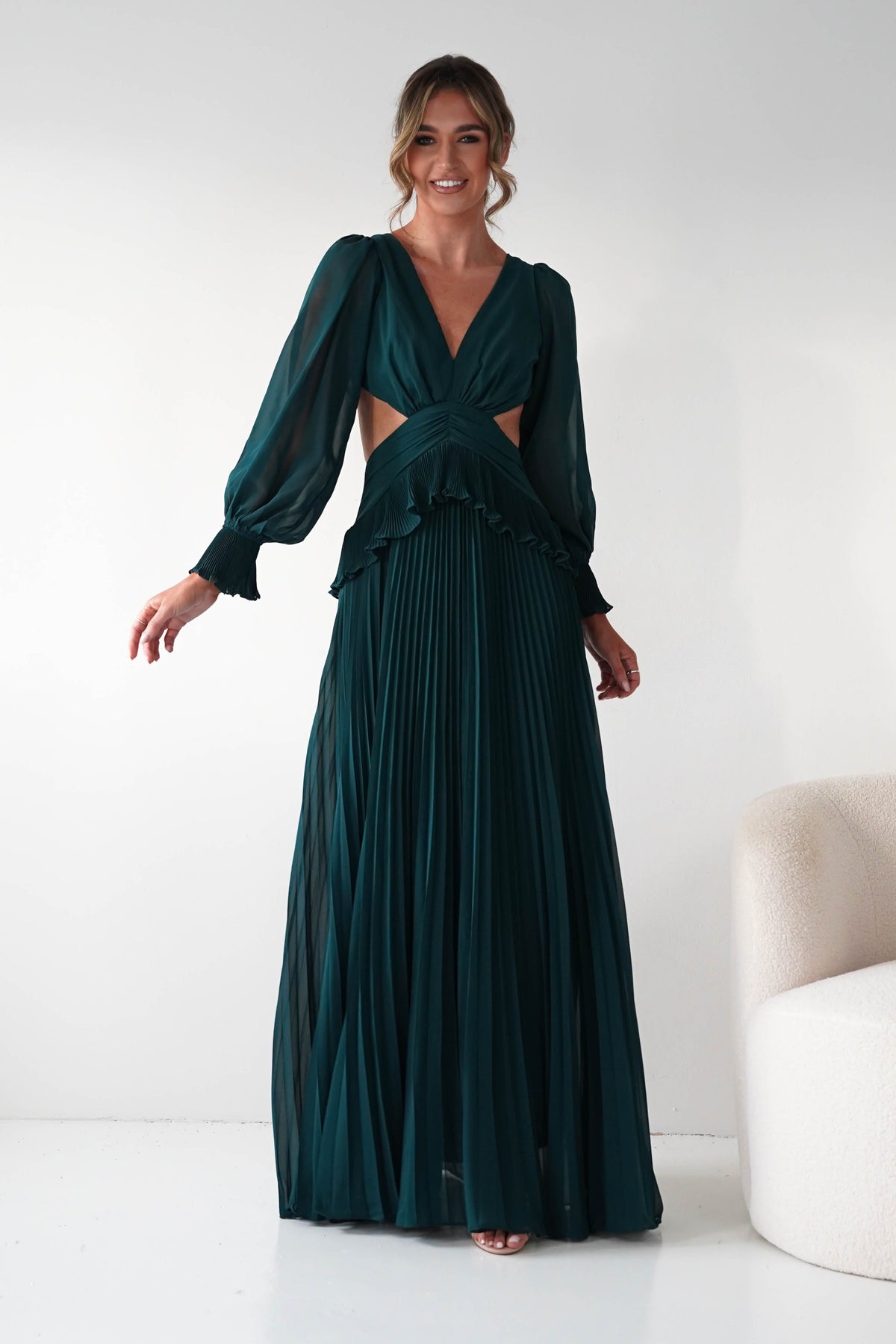 Middleton Pleated Maxi Dress | Forest Green-Oh Hello Clothing