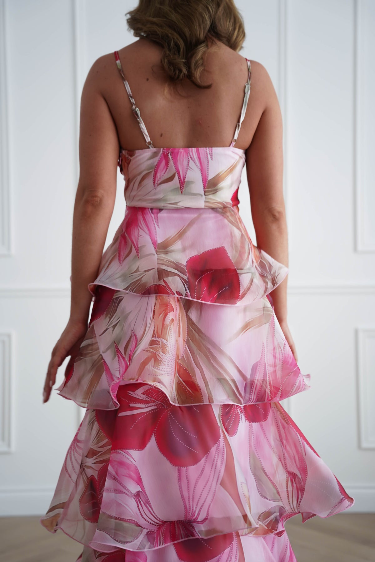 Nelly Floral Tiered Ruffle Maxi Dress | Pink Print-Oh Hello Clothing