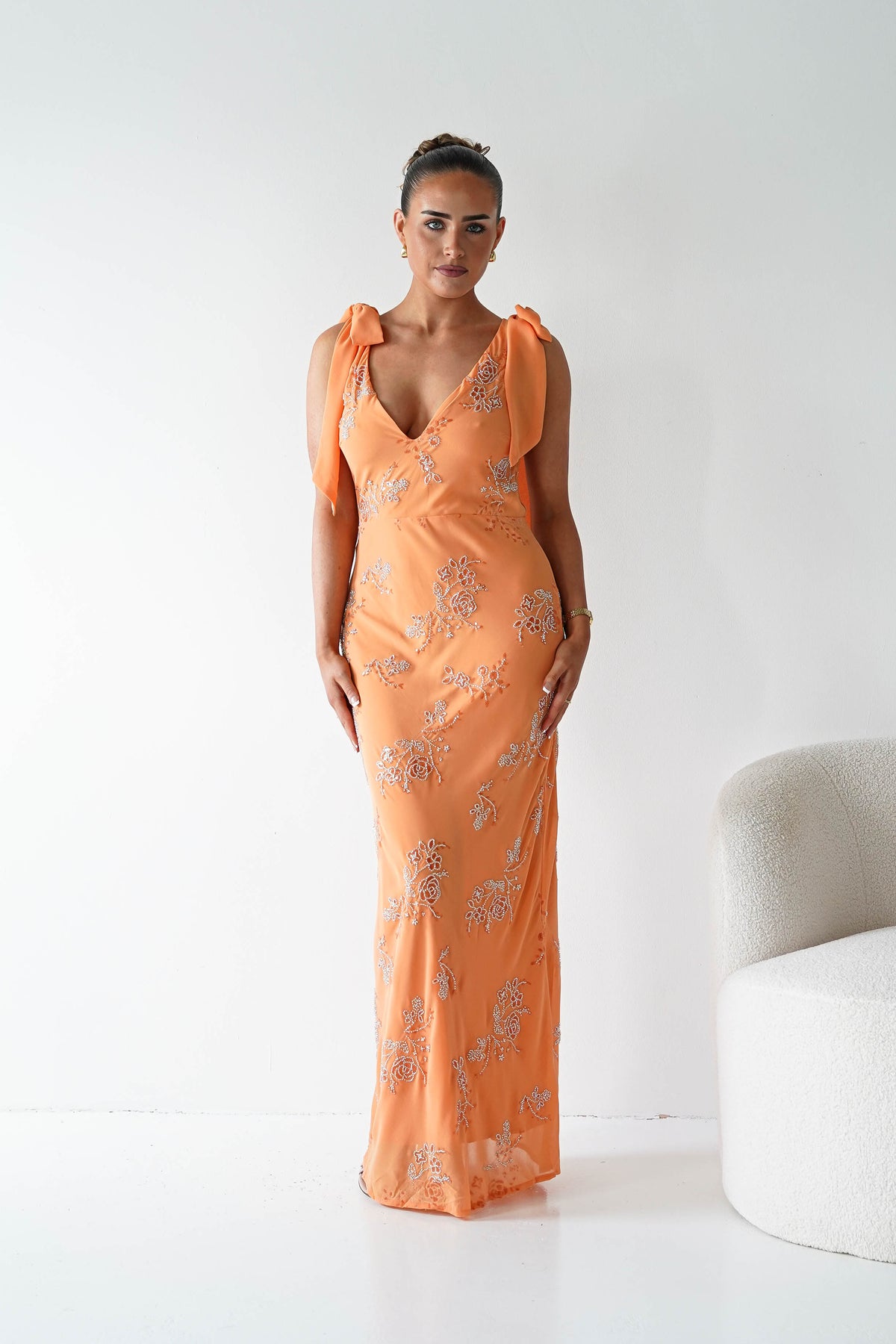 Noah Floral Embellished Maxi Dress | Orange-Oh Hello Clothing