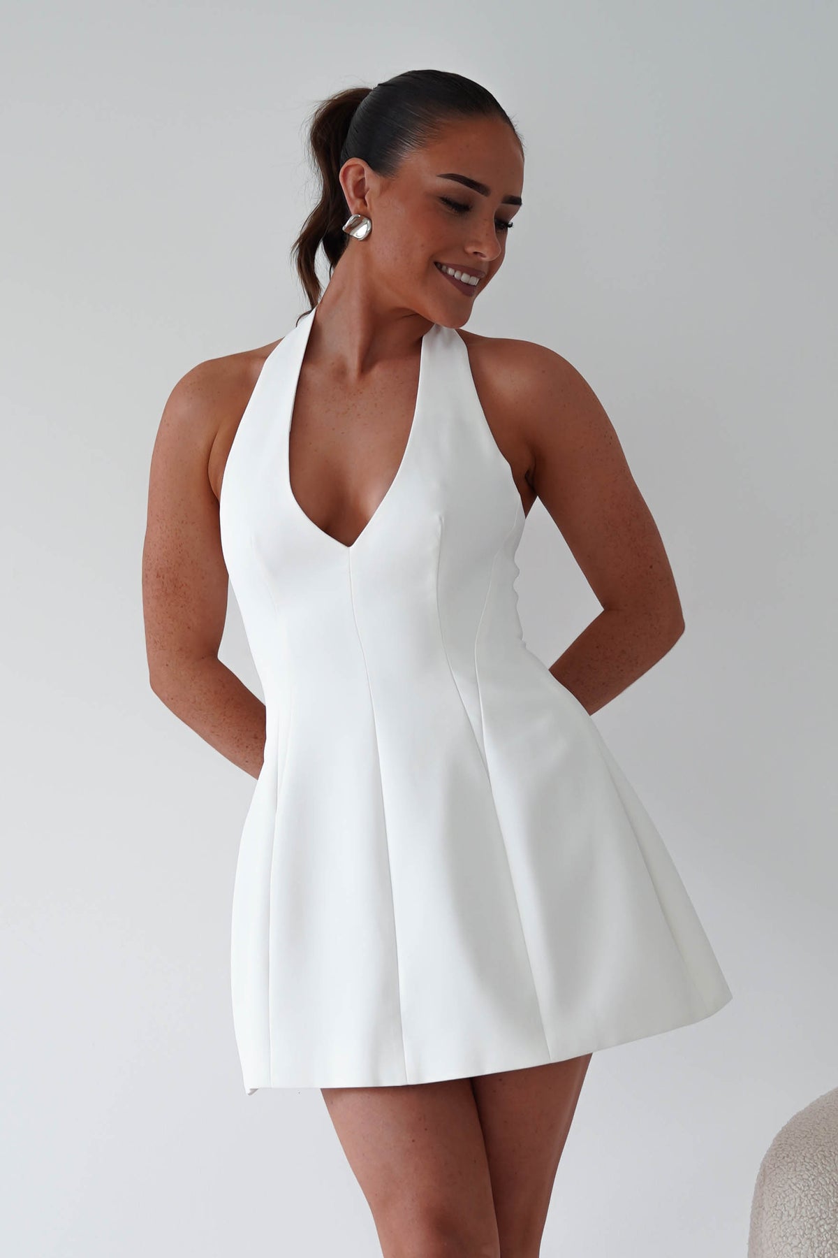 Pandora Structured Mini Dress | White-Oh Hello Clothing