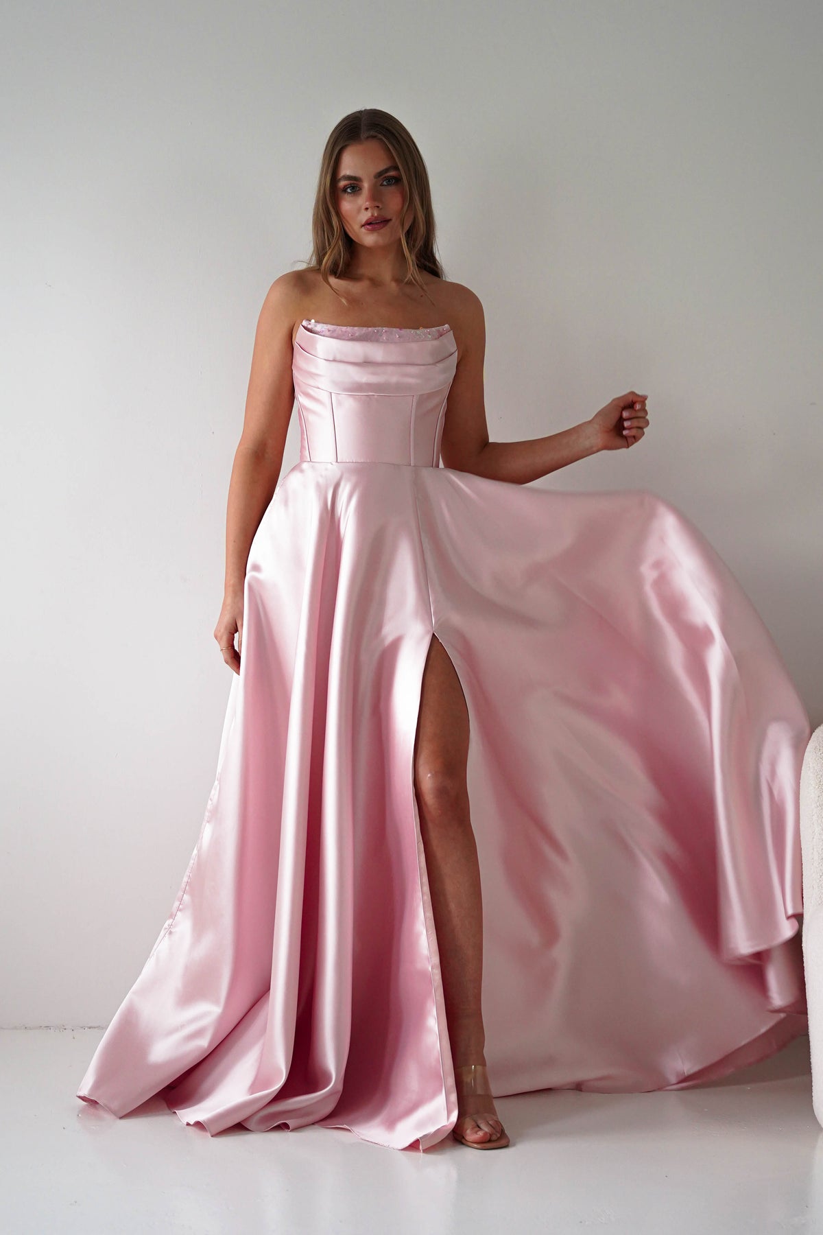 Pepper Strapless A-Line Maxi Gown | Pink-Oh Hello Clothing