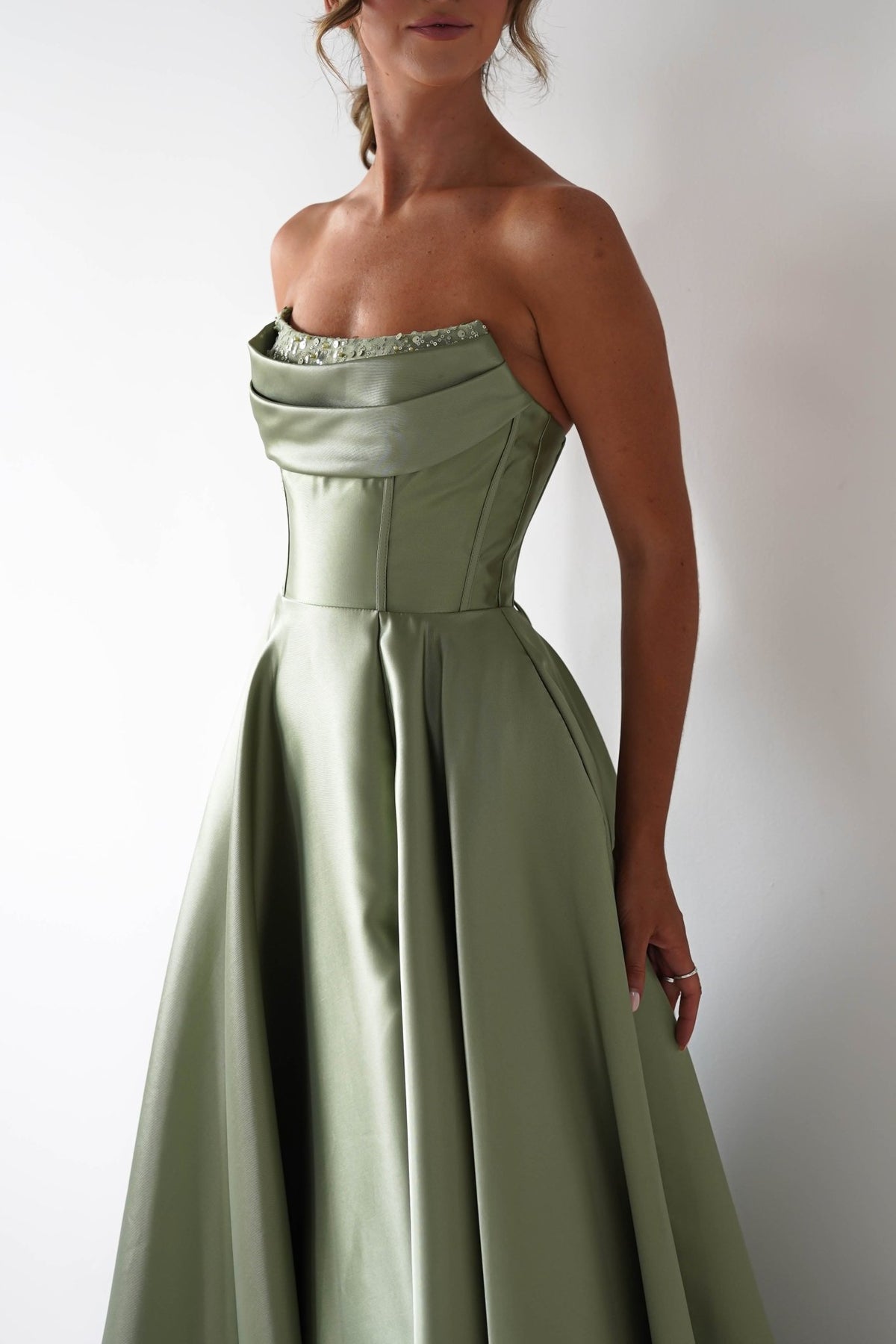 Pepper Strapless A-Line Maxi Gown | Sage-Oh Hello Clothing