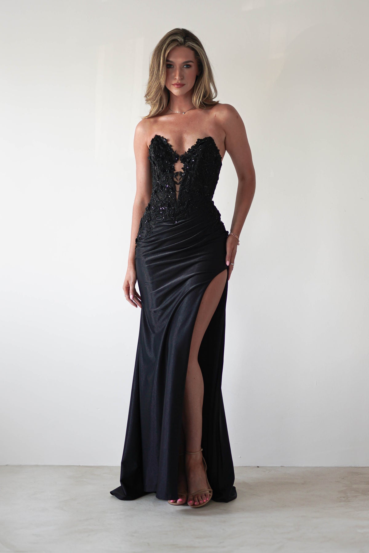 Perla Embellished Gown | Black-Oh Hello Clothing