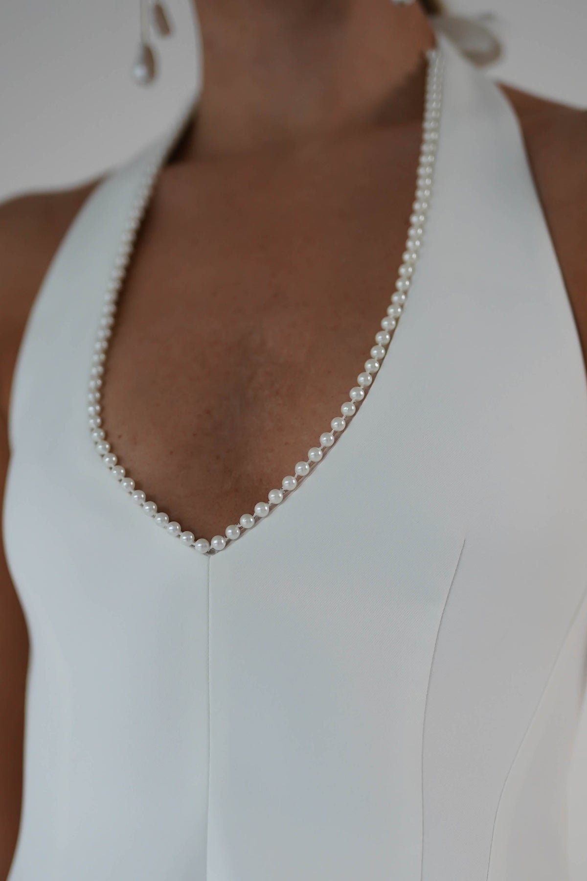 Peyton Pearl Detail Mini Dress | White-Oh Hello Clothing