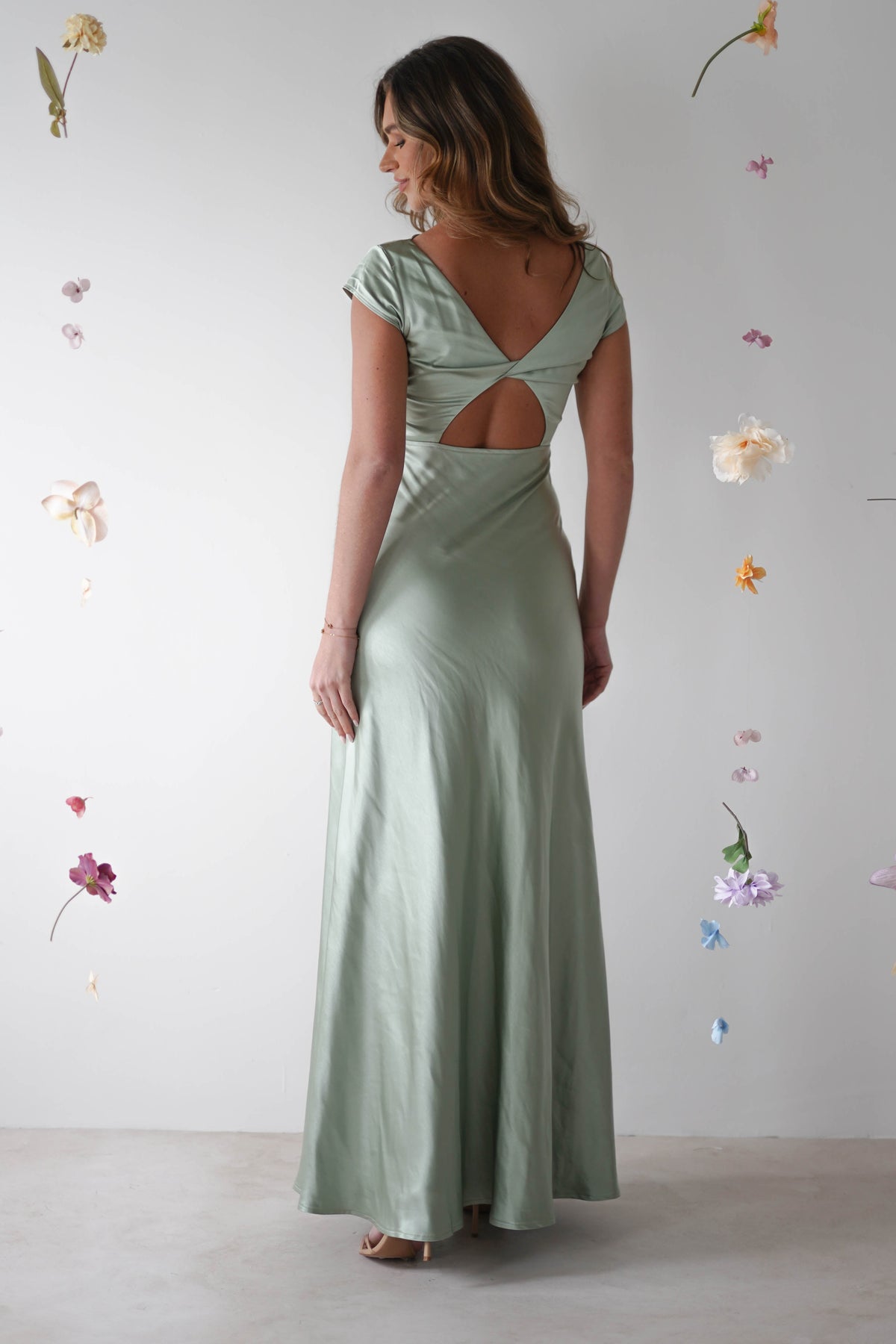 Ramona Soft Satin Maxi Dress | Sage-Oh Hello Clothing