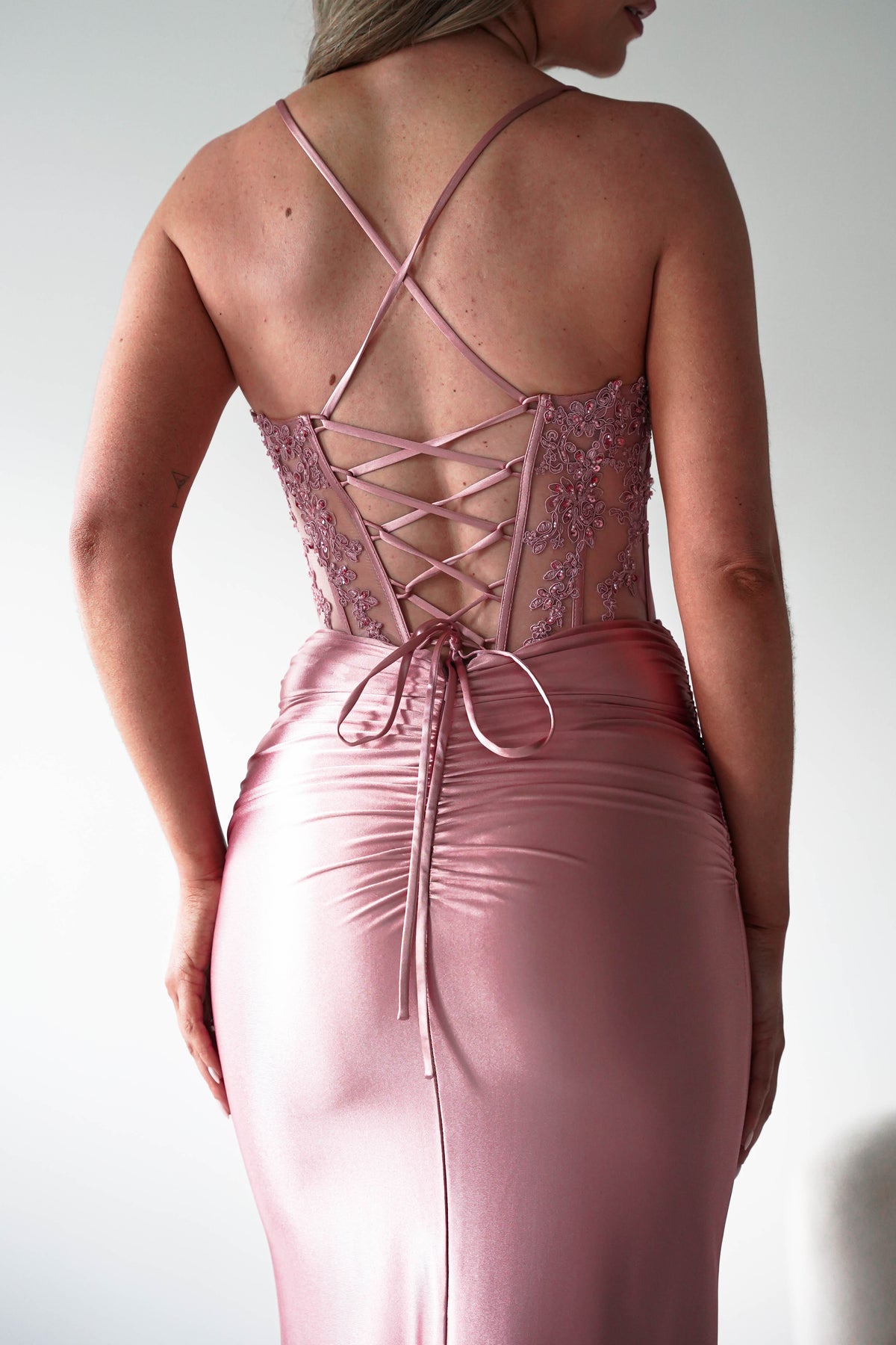 Raya Embellished Corset Gown | Pink Rose-Oh Hello Clothing