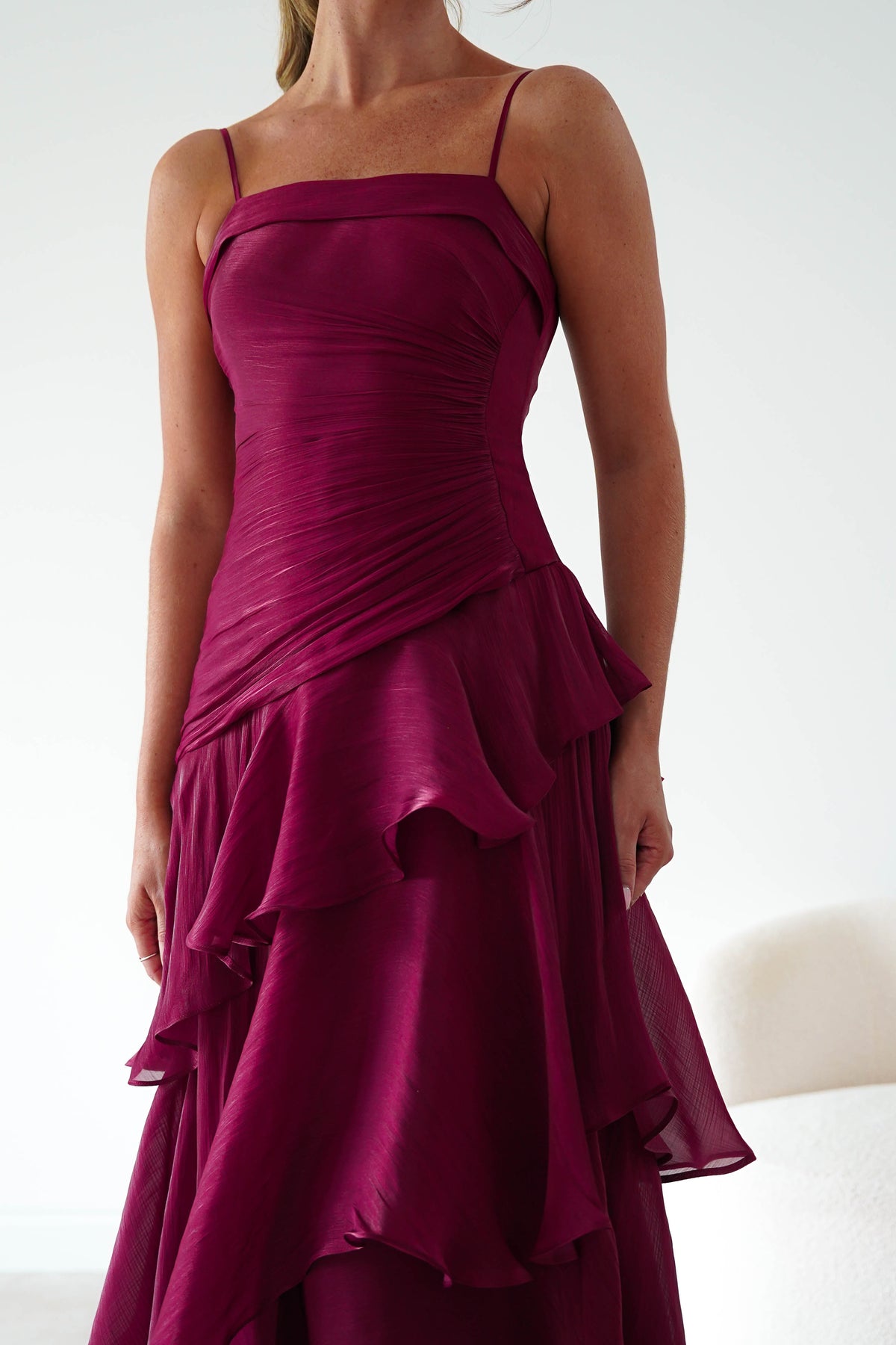 Renee Luminescent Ruffle Maxi Dress | Wine-Oh Hello Clothing
