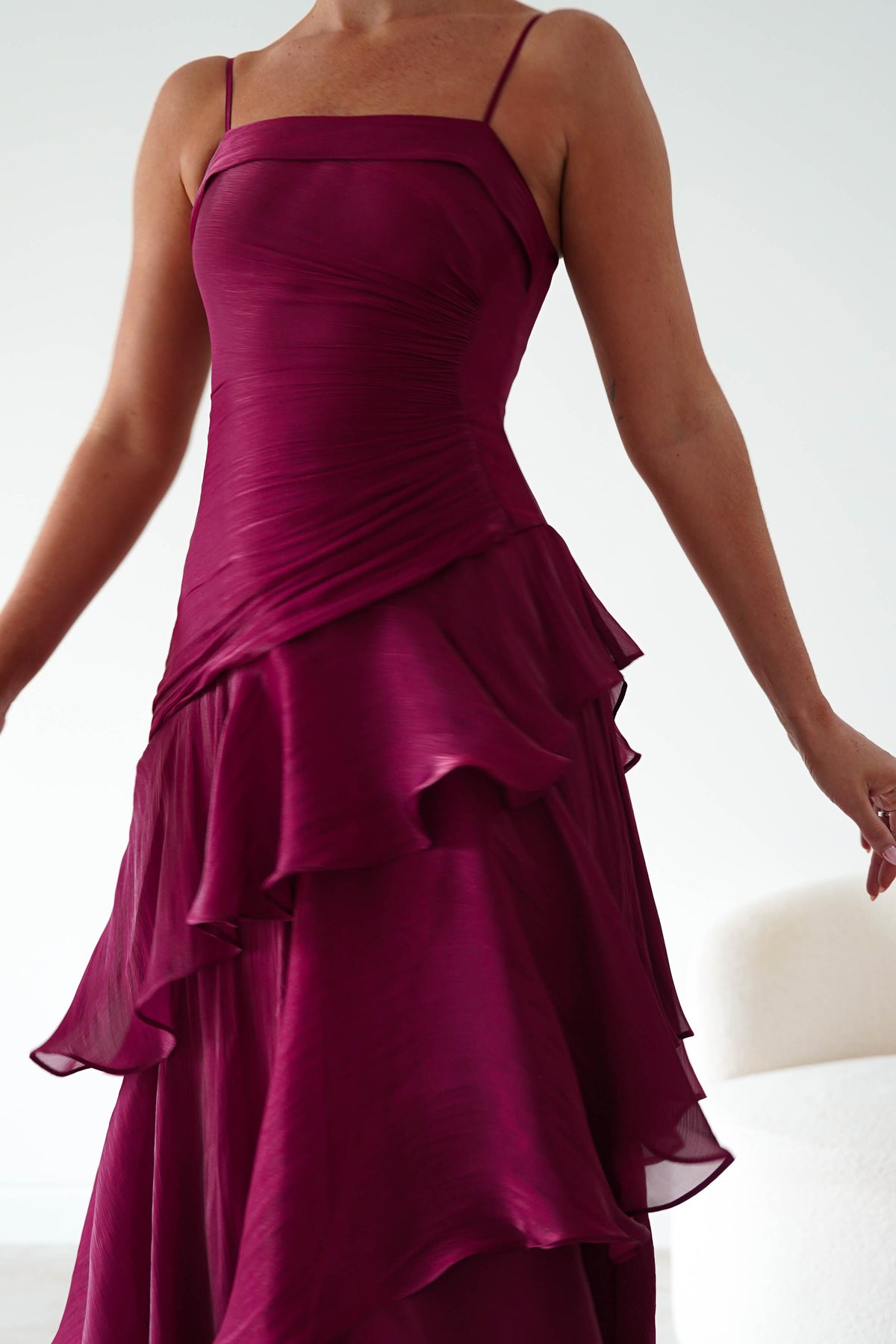Renee Luminescent Ruffle Maxi Dress | Wine-Oh Hello Clothing
