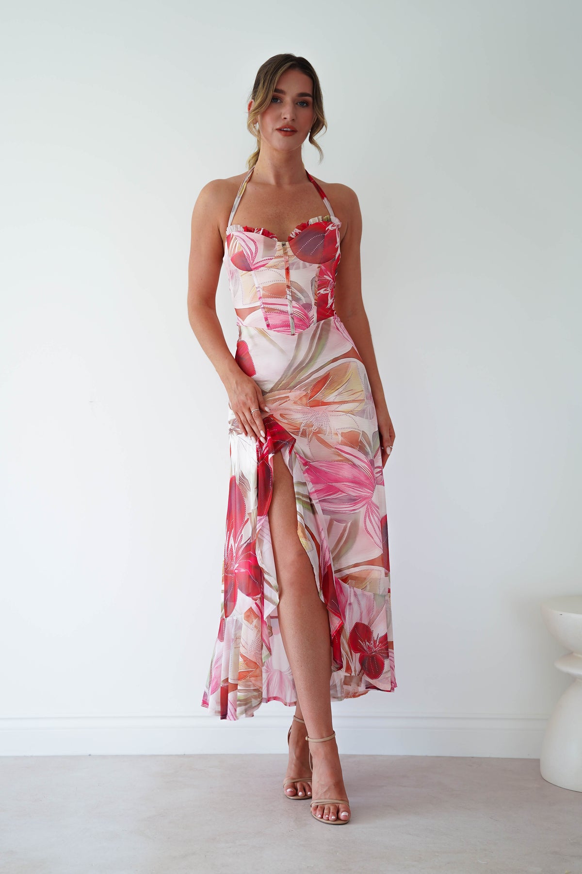 Roselisse Mesh Floral Print Maxi Dress | Mixed Print