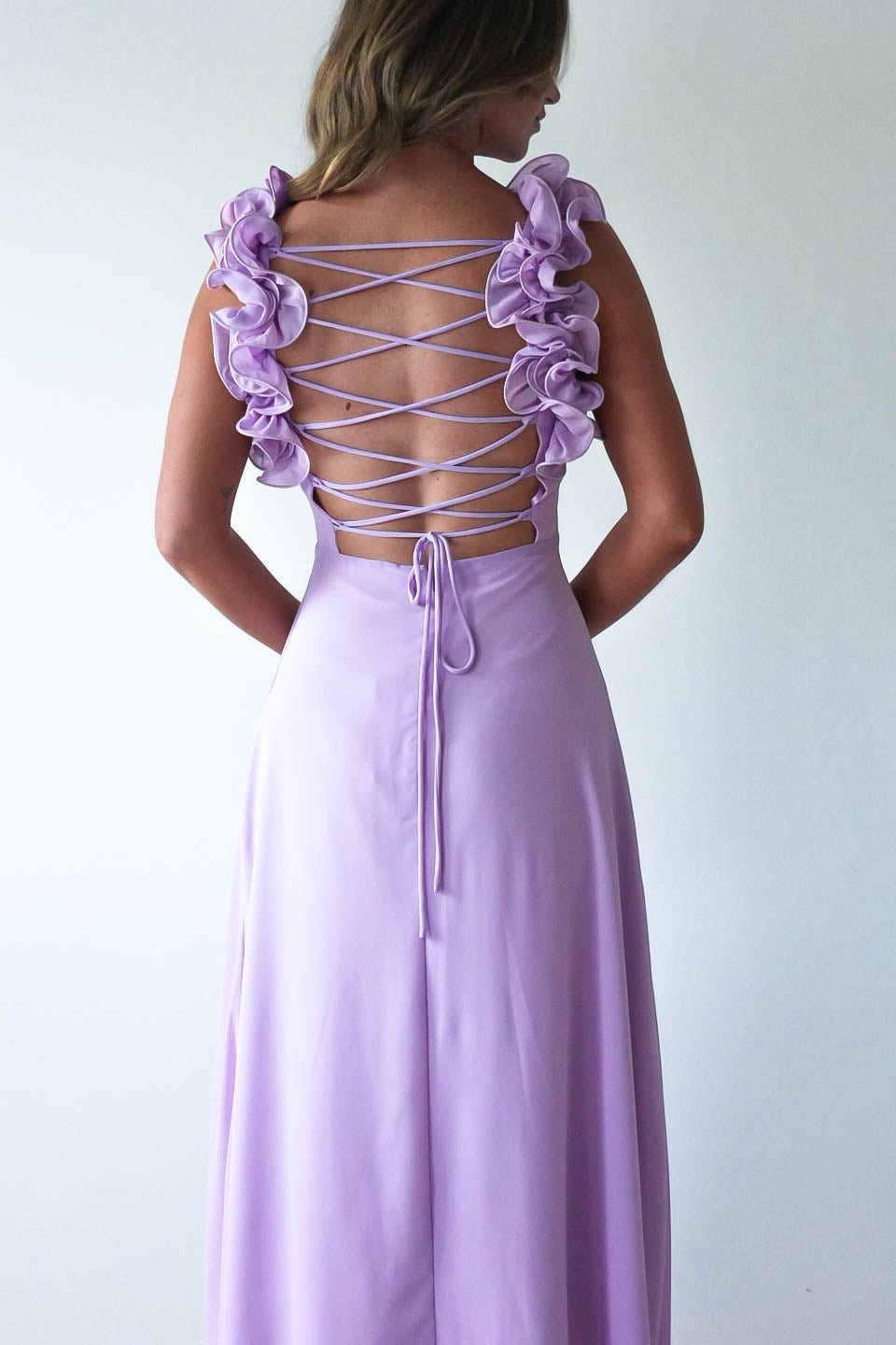 Sadie Ruffle Sleeve Maxi Dress | Lilac-Oh Hello Clothing