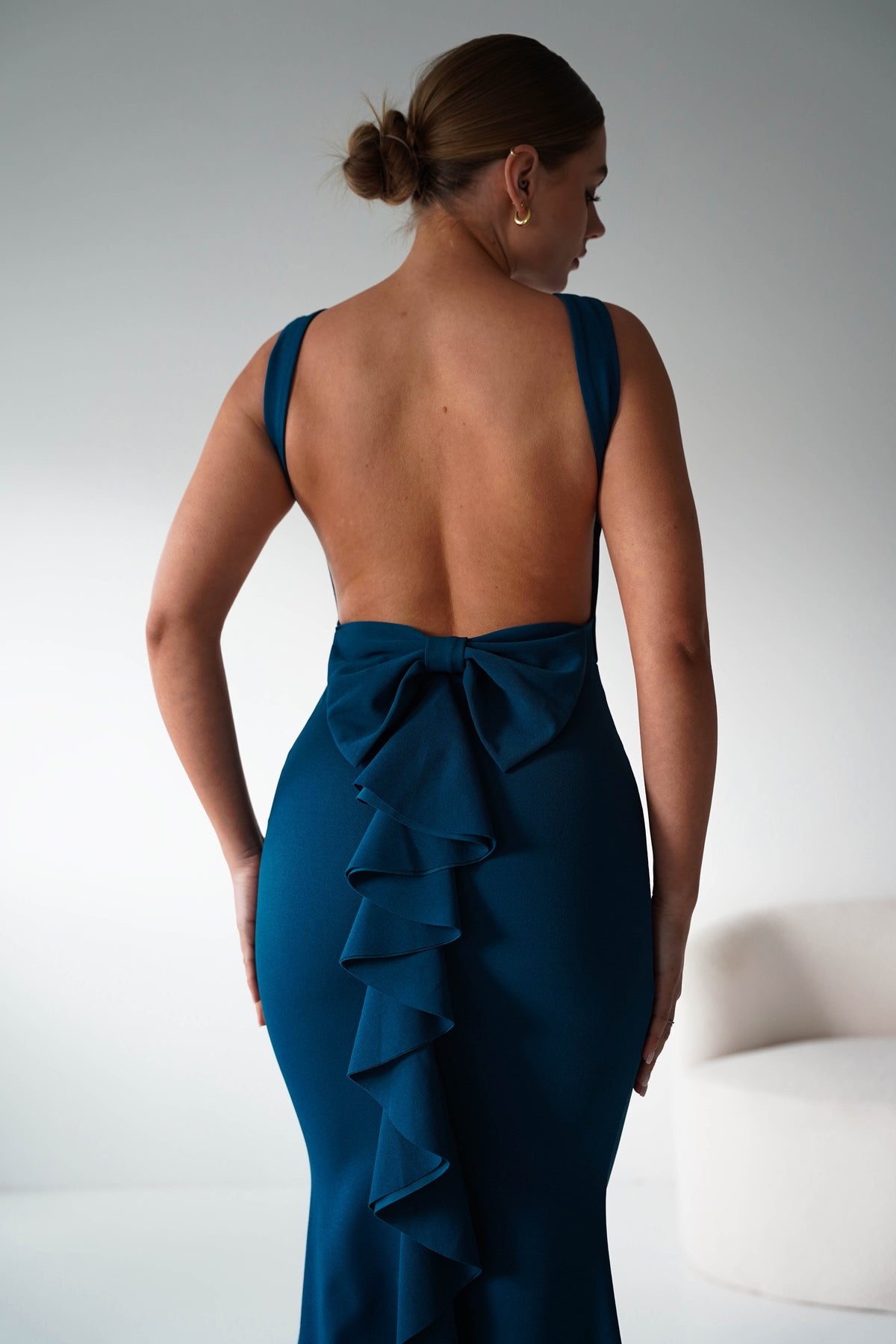 Samantha Bow Detail Maxi Dress | Teal-Oh Hello Clothing