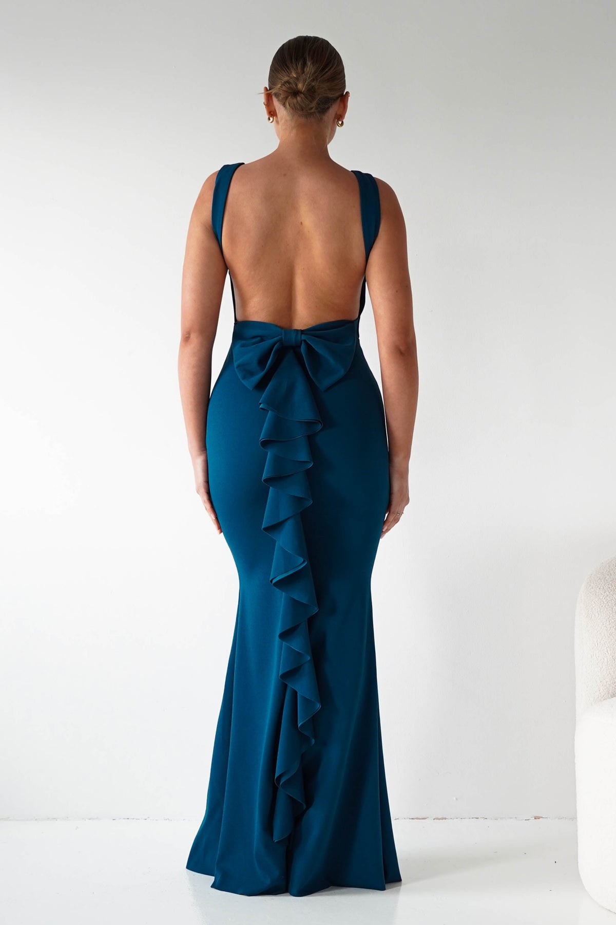Samantha Bow Detail Maxi Dress | Teal-Oh Hello Clothing