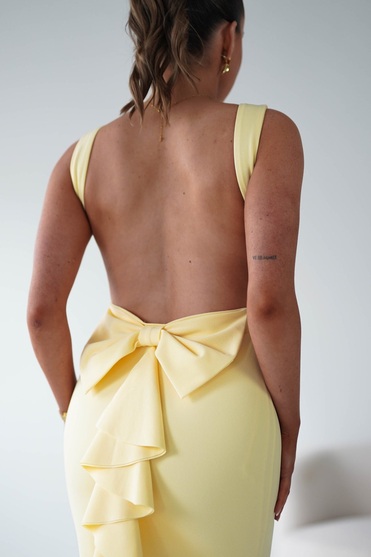 Samantha Bow Detail Maxi Dress | Yellow-Oh Hello Clothing