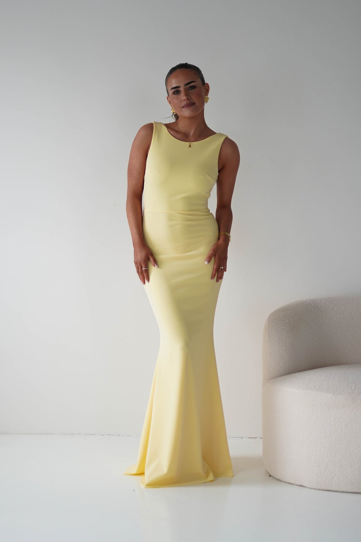Samantha Bow Detail Maxi Dress | Yellow-Oh Hello Clothing