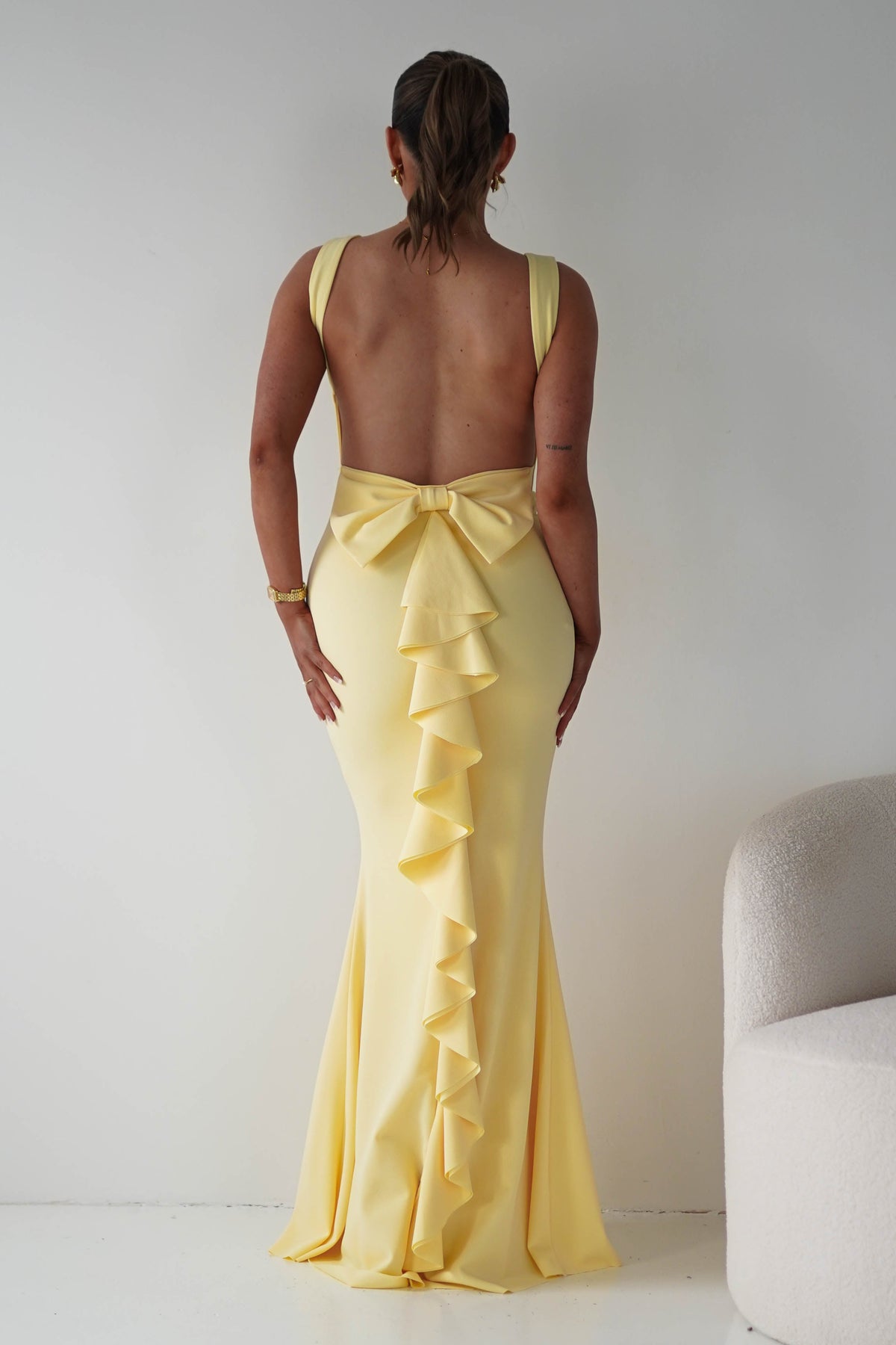Samantha Bow Detail Maxi Dress | Yellow-Oh Hello Clothing