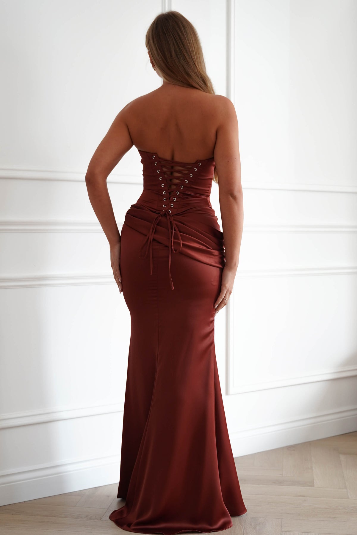 Solace Draped Corset & Skirt 2 Piece | Rust-Oh Hello Clothing