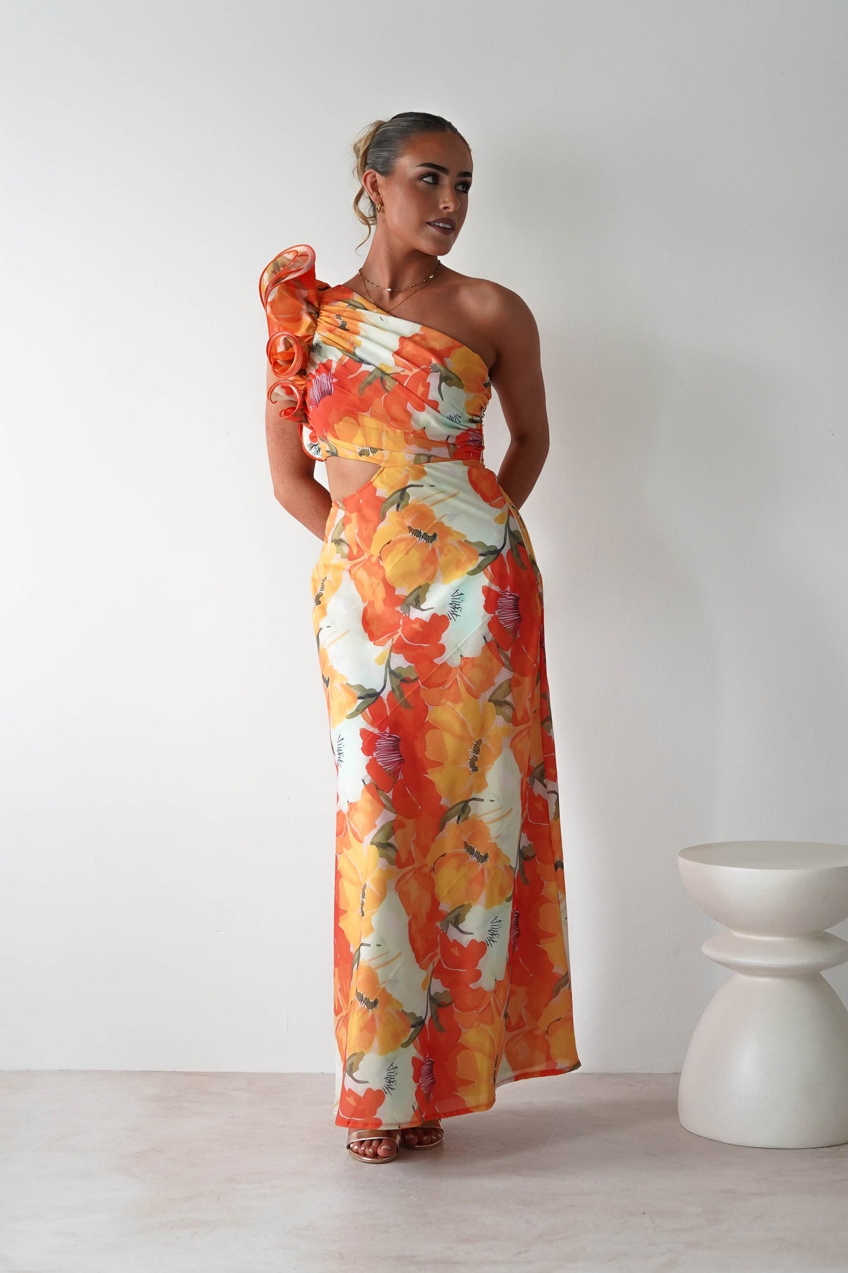 Summer Fruits Maxi Dress | Orange Print-Oh Hello Clothing