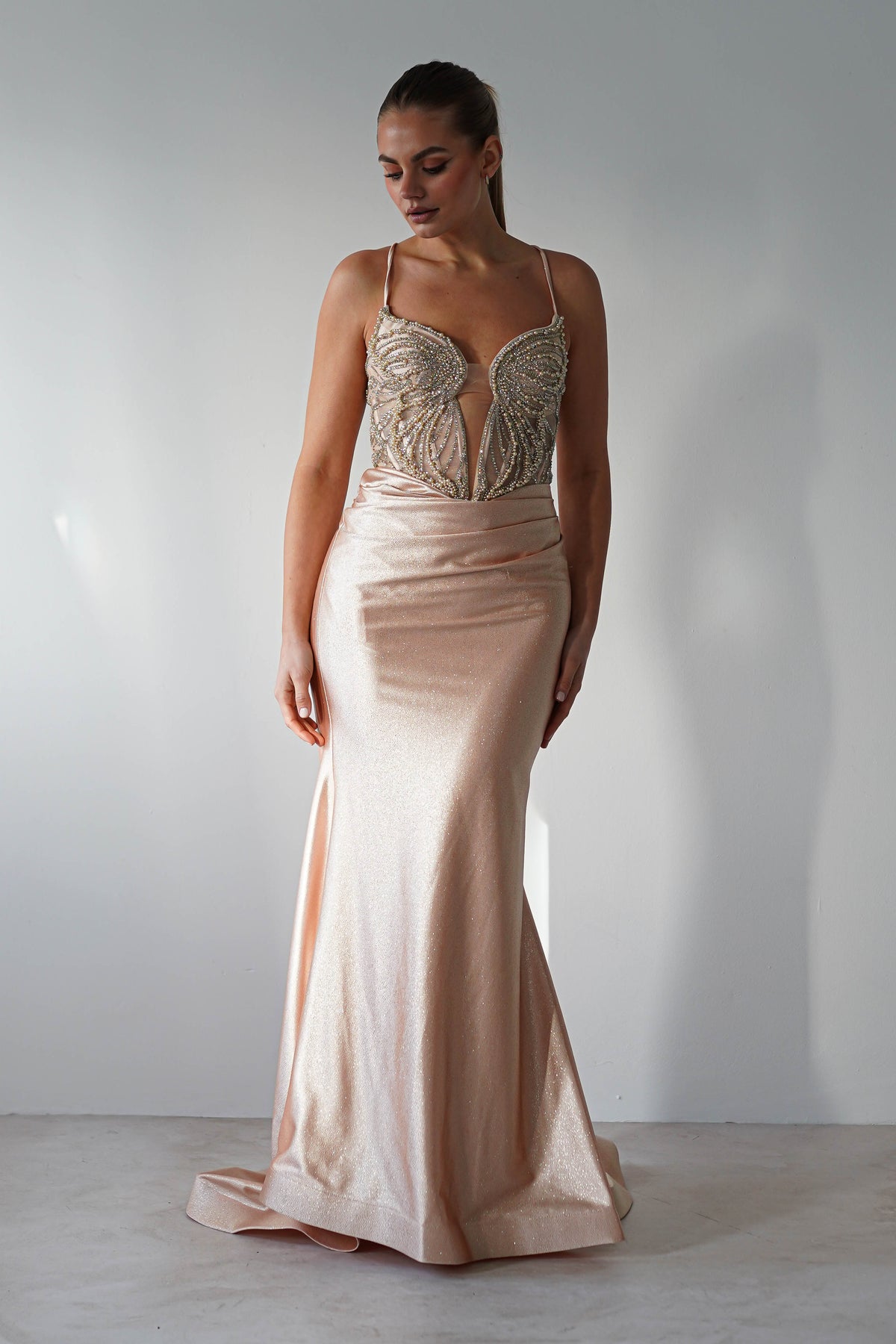 The Butterfly Embellished Bodycon Gown | Gold-Oh Hello Clothing