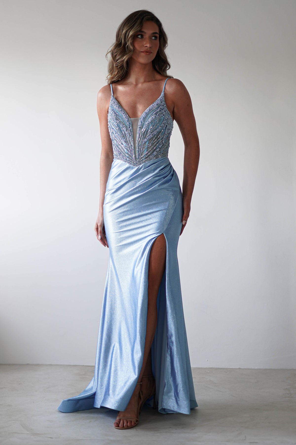 Tiah Glitter Embellished Gown | Blue-Oh Hello Clothing