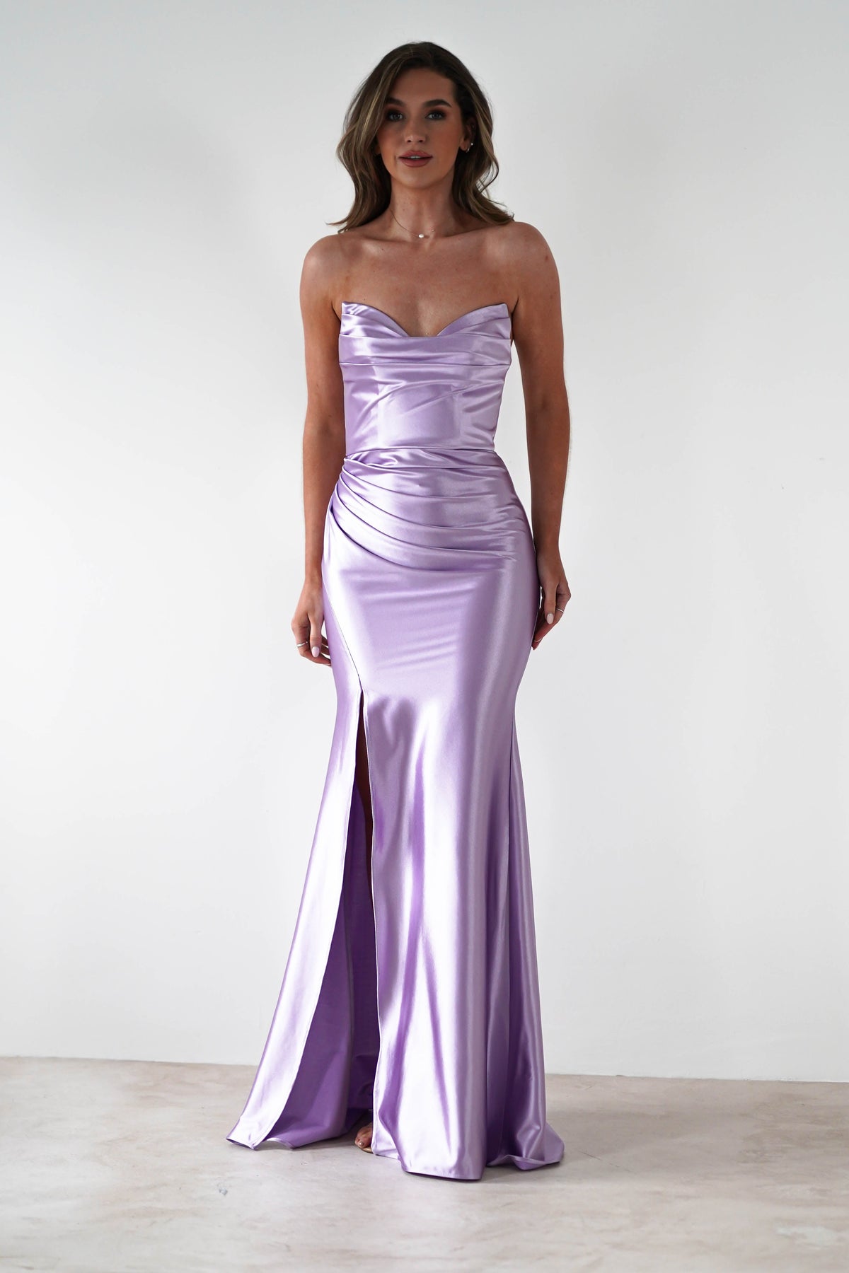 Venice Strapless Bodycon Gown | Lilac-Oh Hello Clothing